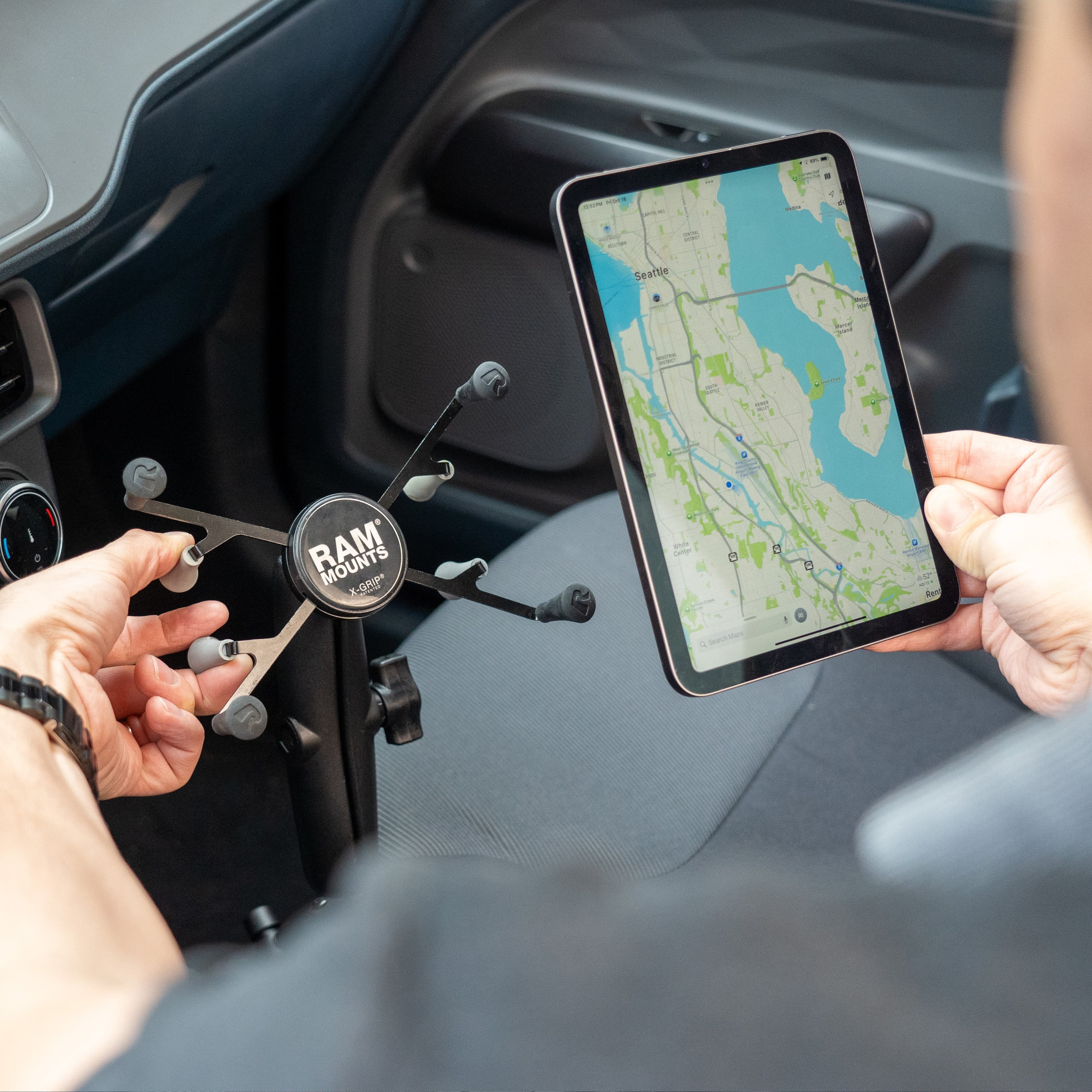 RAM® X-Grip® Mount with RAM® Tough-Wedge™ for 7" (17.8 cm)-8" (20.3 cm) Tablets - Long Arm