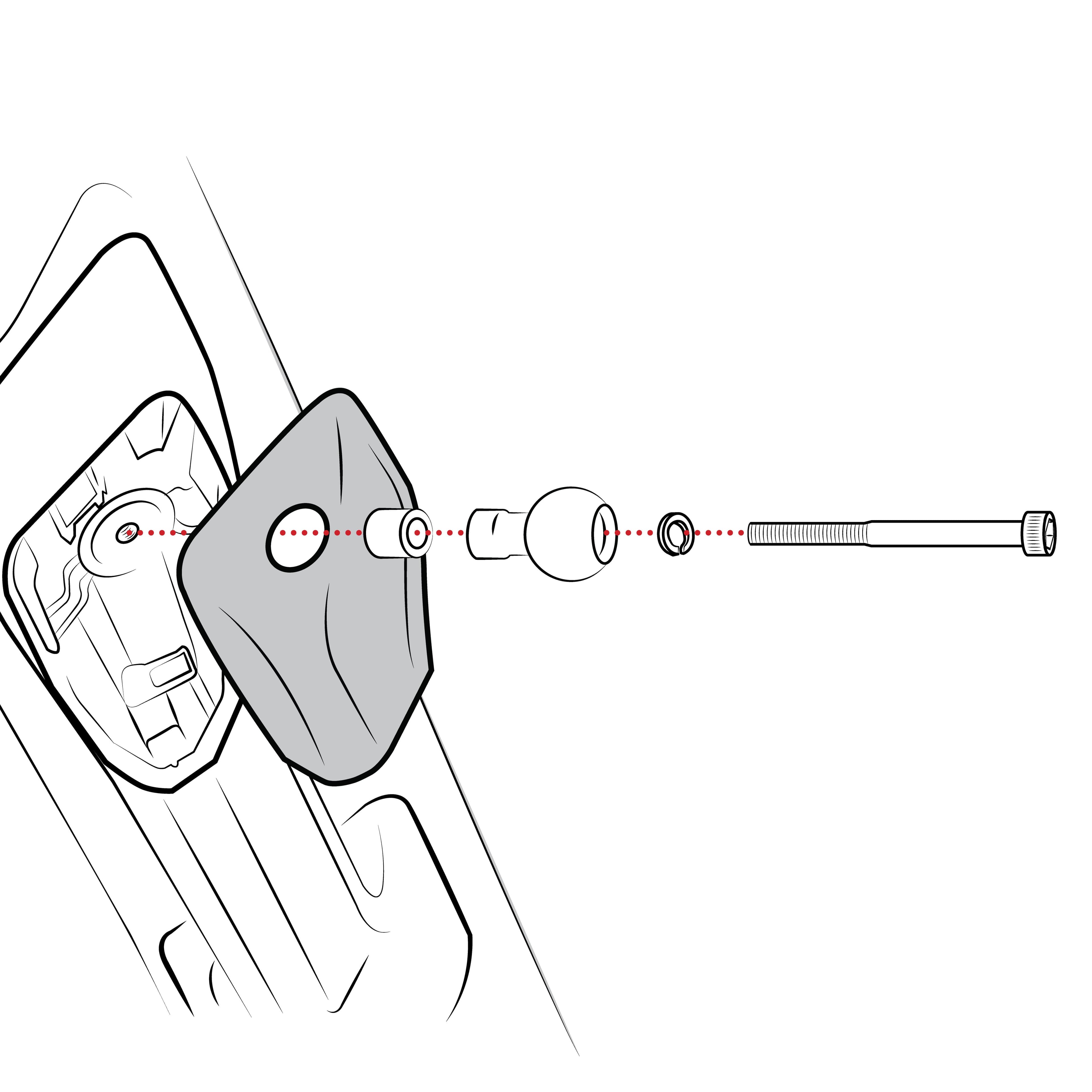 RAM® Grab Handle & A-Pillar M6 Bolt Replacement Kit with Ball Base
