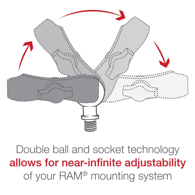 RAM® Ball Base with 5/16"-18 Post - B Size