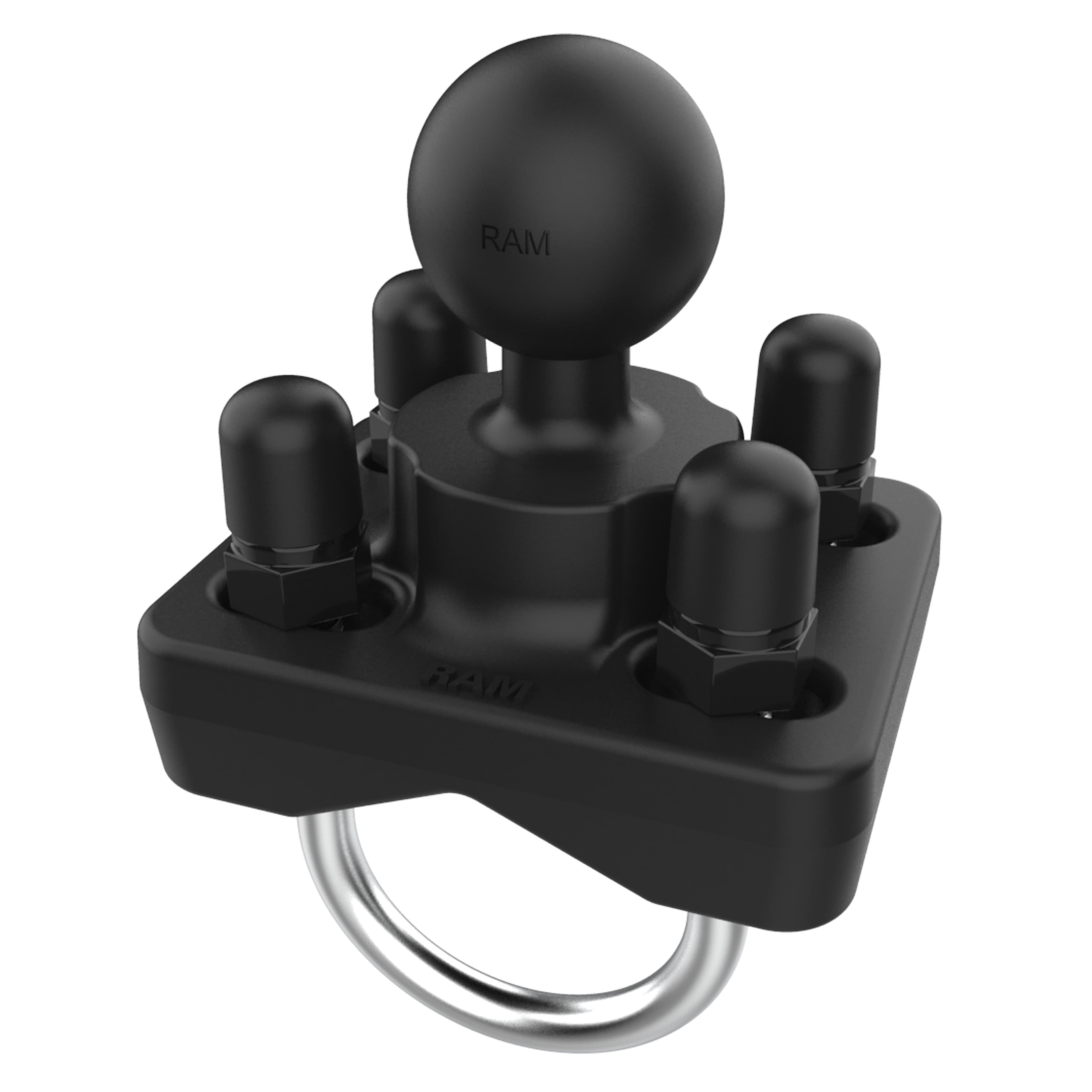 RAM® Double U-Bolt Ball Base for 1" (25.4 mm) - 1.25" (31.8 mm) Rails - B Size