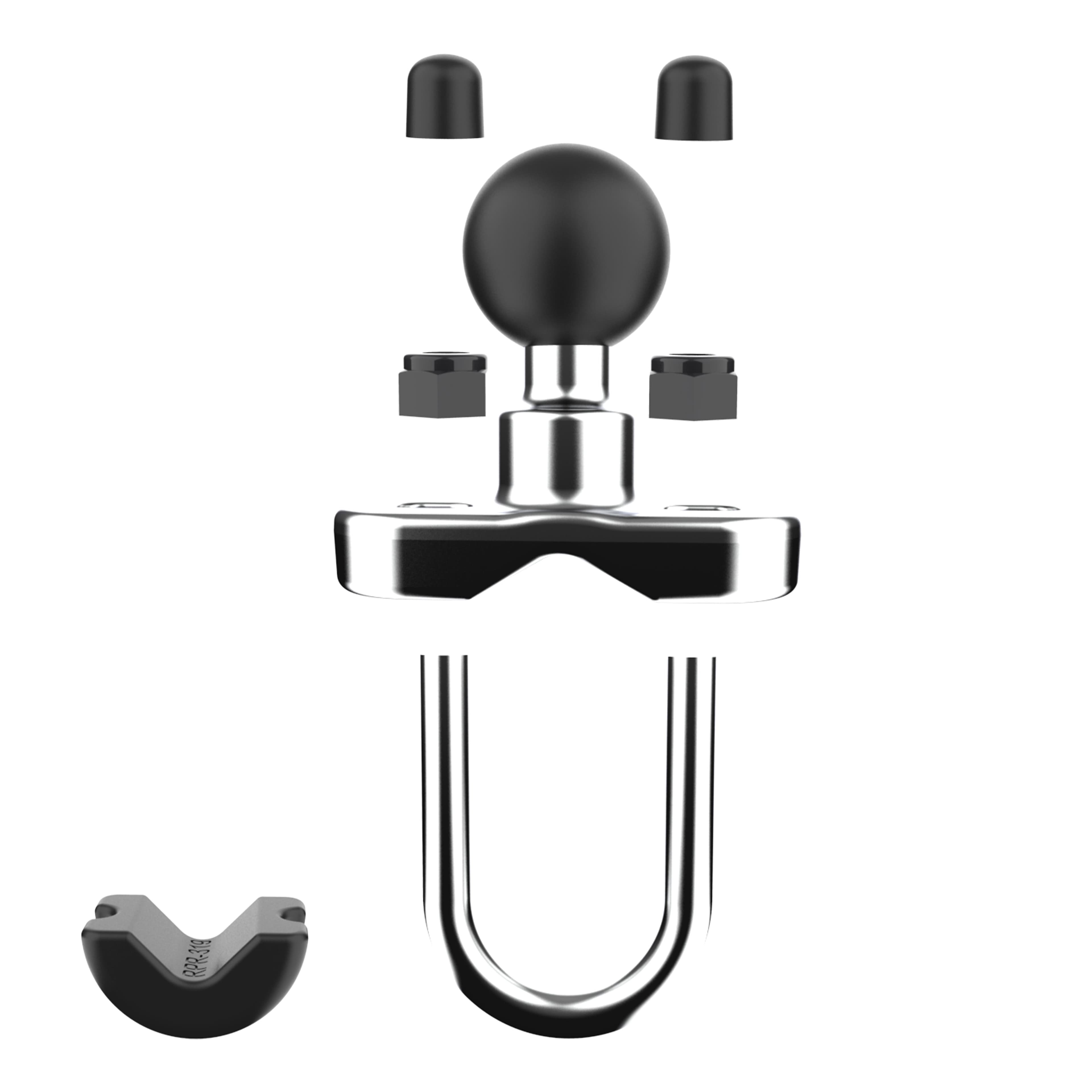 RAM® Chrome Handlebar U-Bolt Base for Rails 0.5" (12.7 mm) to 1" (25.4 mm) in Diameter