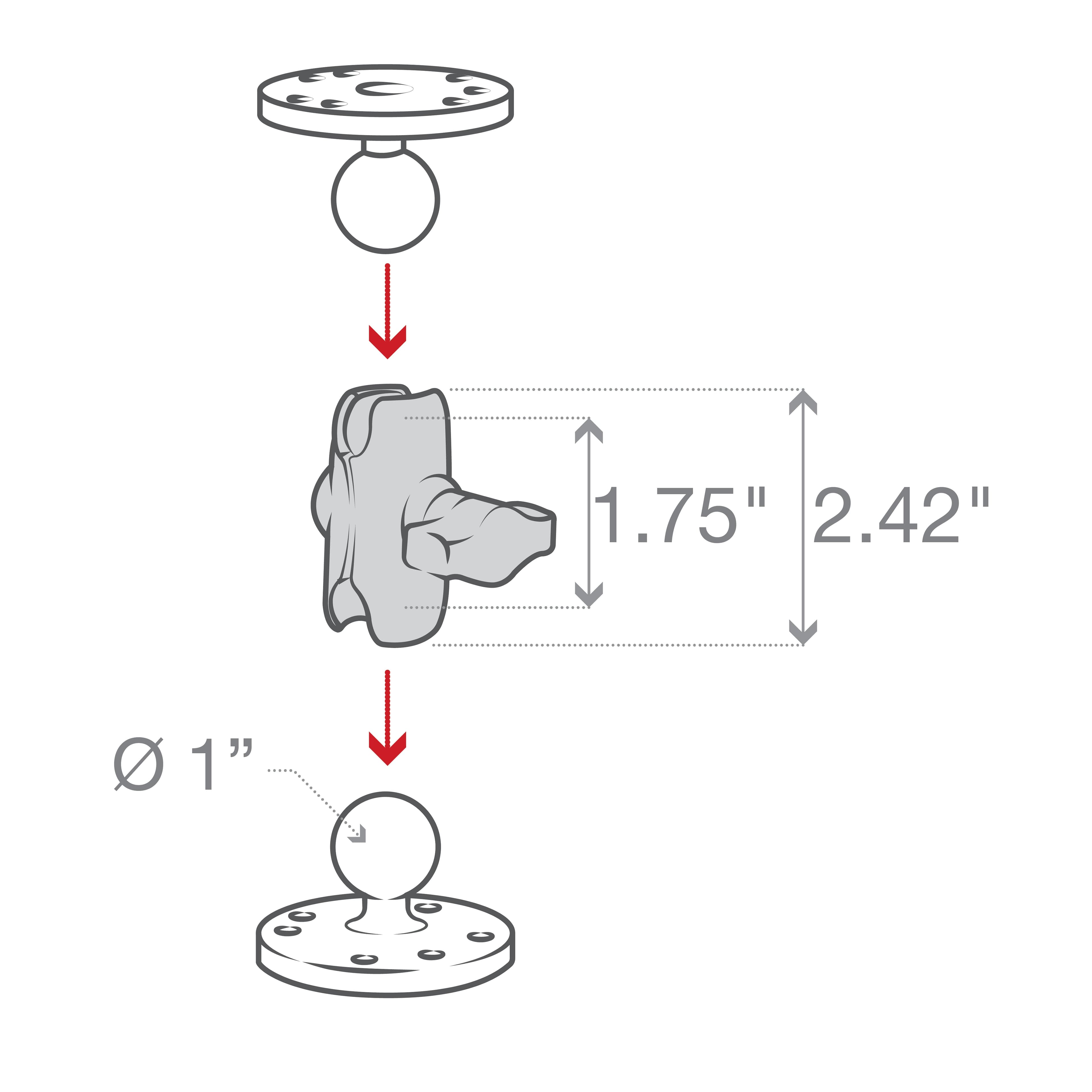 RAM® Double Socket Arm - B Size Short