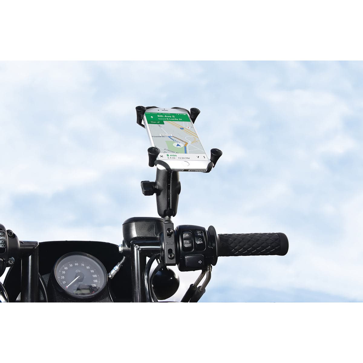 RAM® X-Grip® Large Phone Mount with Brake/Clutch Reservoir Base - Medium