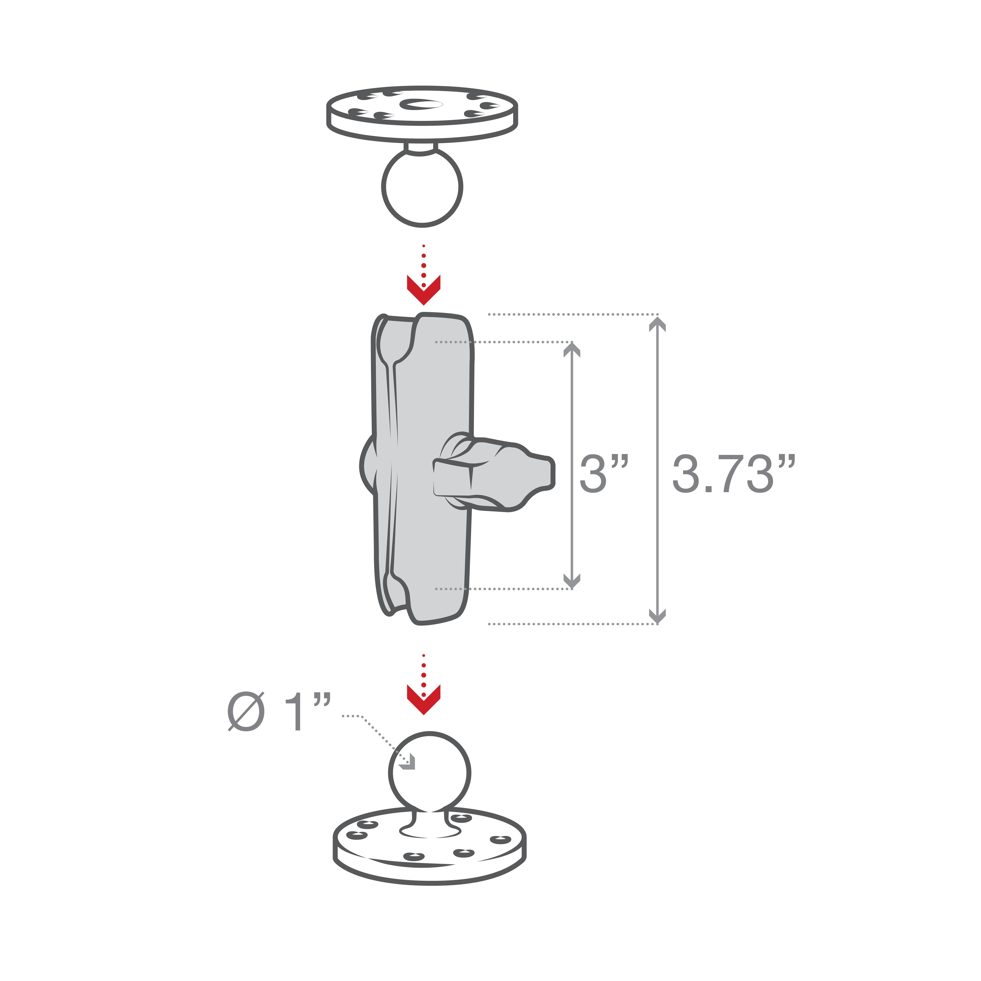 RAM® Double Socket Arm - B Size Medium