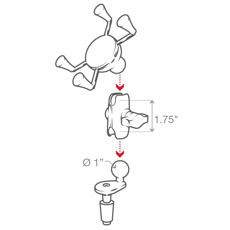RAM® X-Grip® Phone Holder with Motorcycle Fork Stem Base