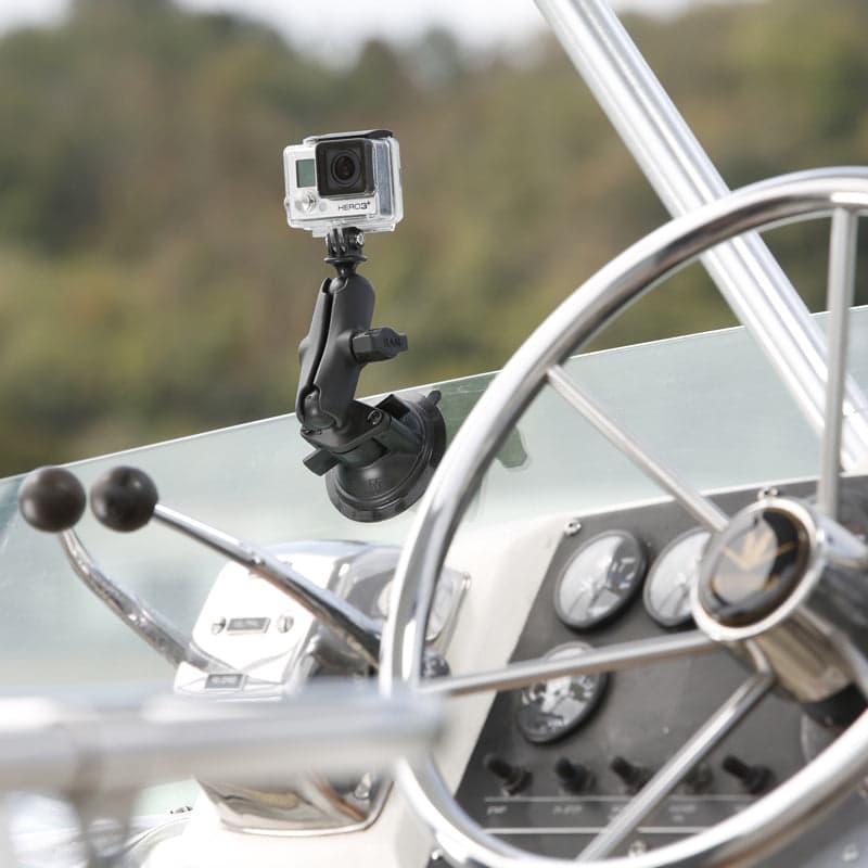RAM® Twist-Lock™ Suction Cup Mount with Action Camera Adapter - Medium