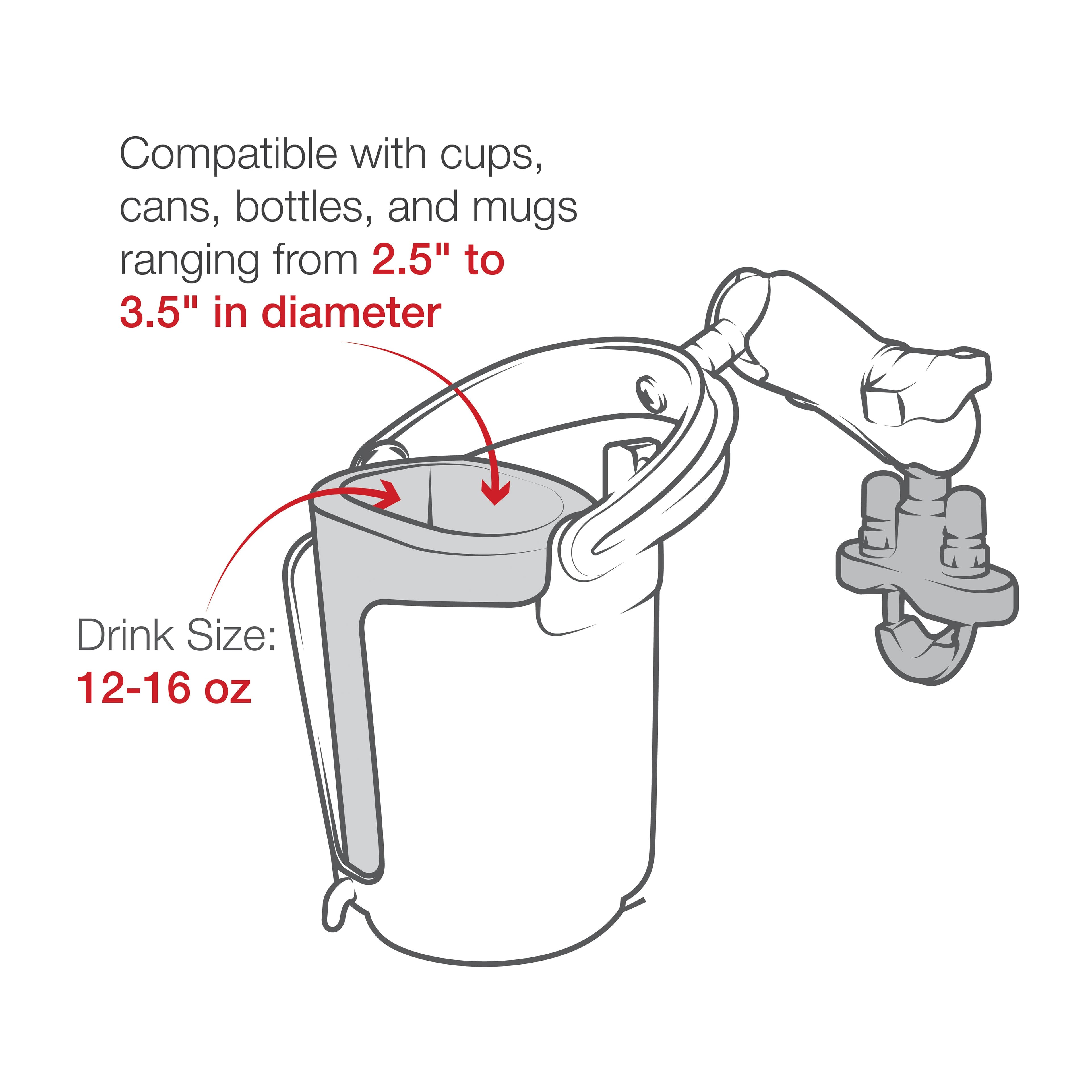 RAM® Level Cup 16oz (454 g) Drink Holder with U-Bolt Base - .5" (12.7 mm) - 1.25" (31.8 mm) Rails