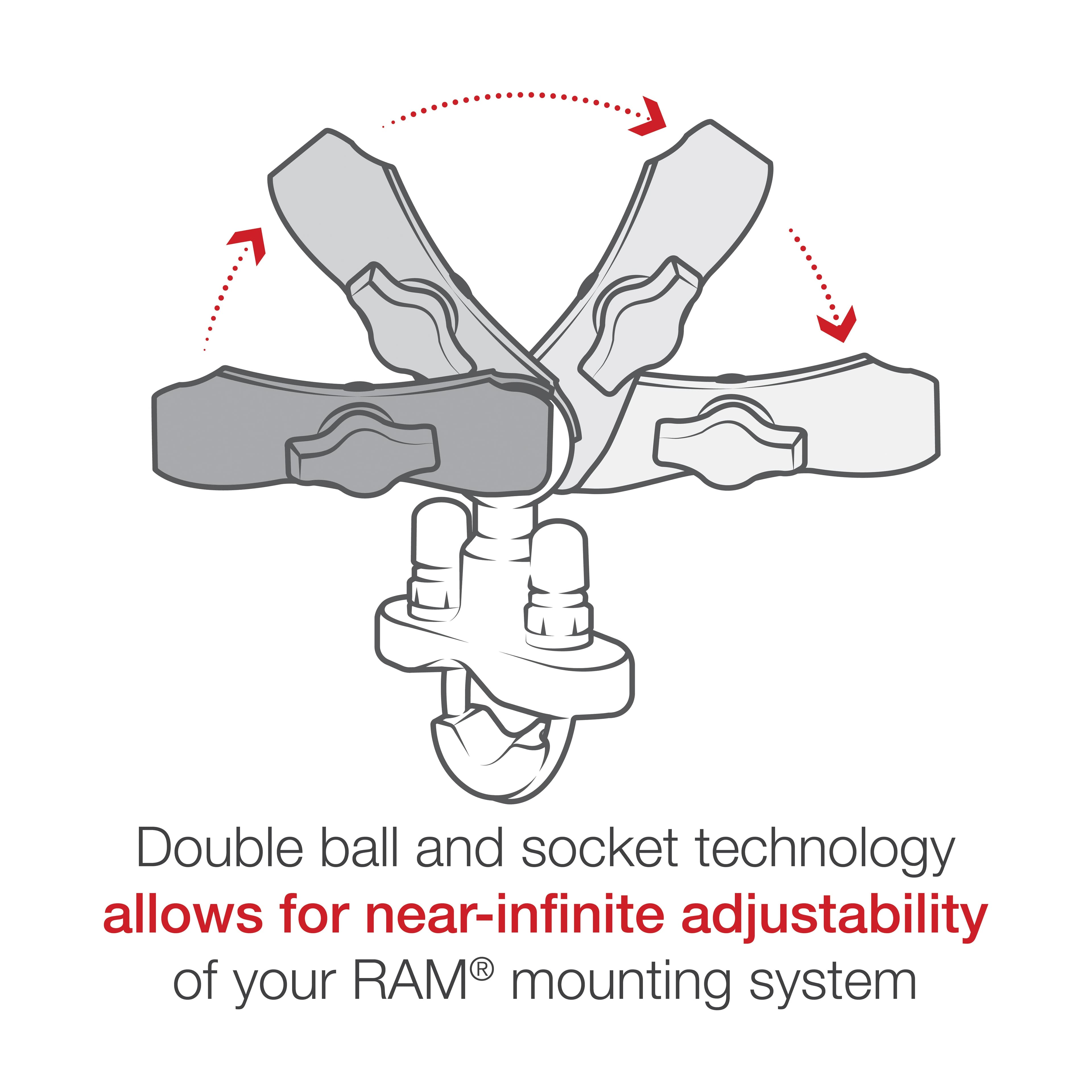 RAM® Level Cup 16oz (454 g) Drink Holder with U-Bolt Base - .5" (12.7 mm) - 1.25" (31.8 mm) Rails