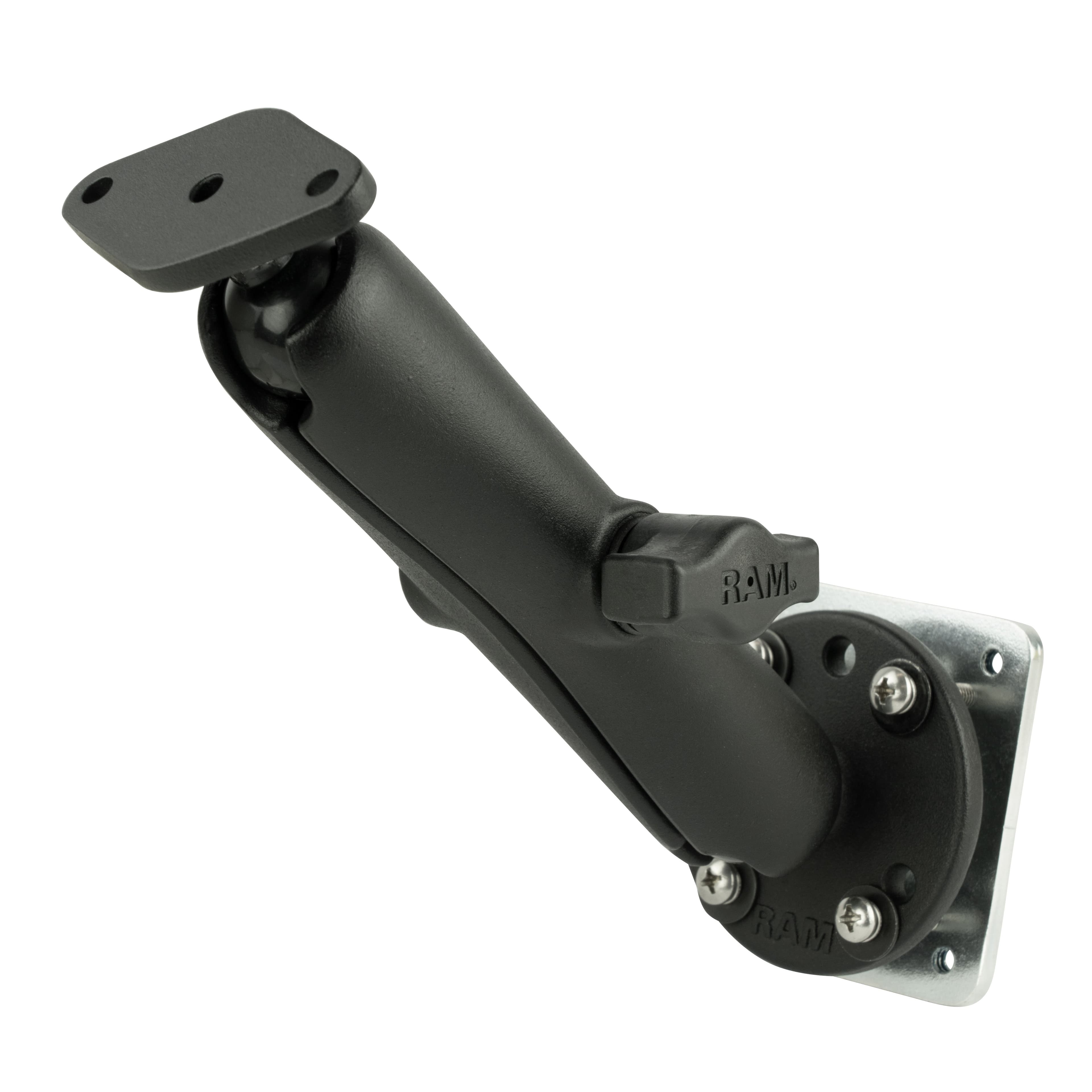 RAM® Double Ball Drill-Down Mount with Diamond Plate & Backer Plate