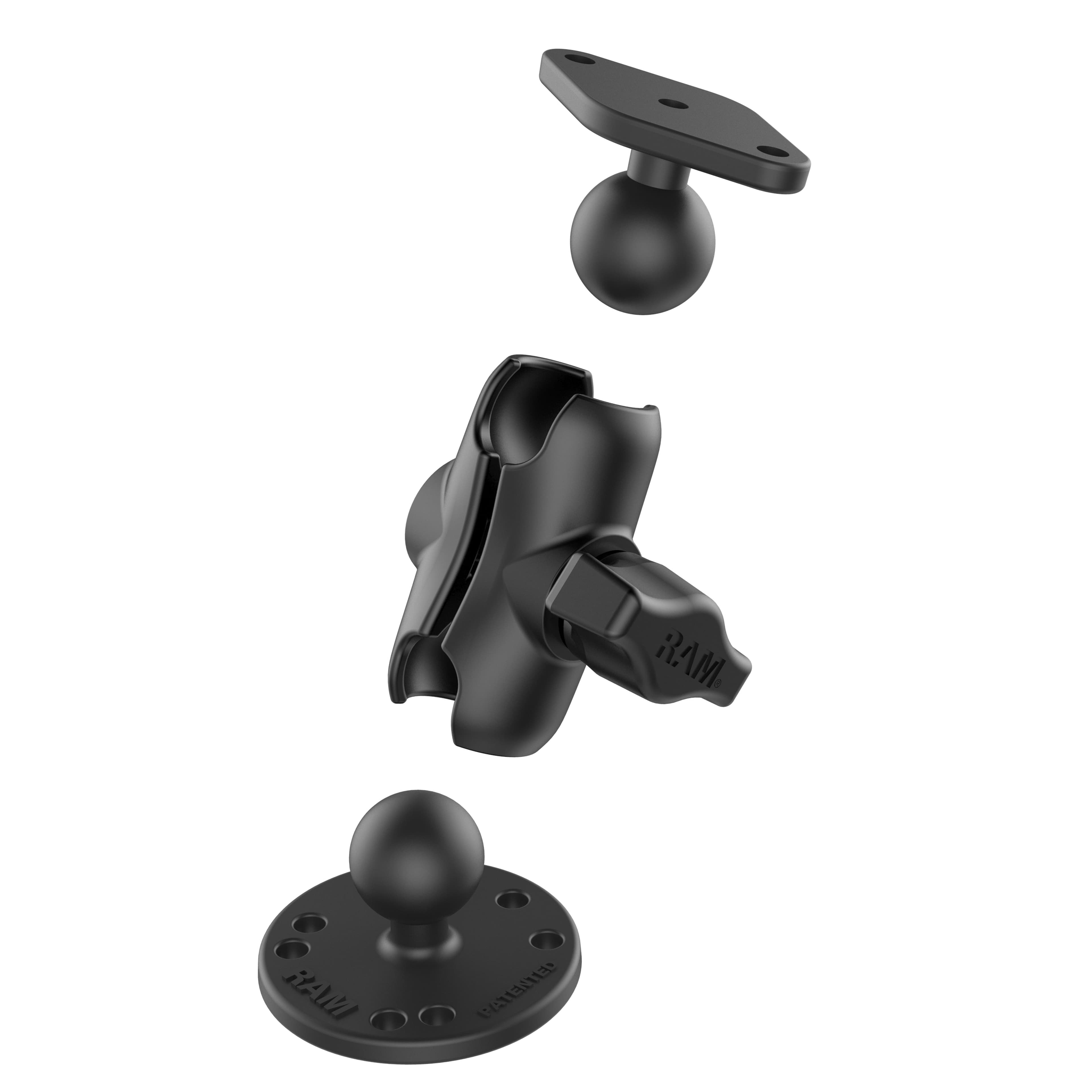 RAM® Double Ball Drill-Down Mount with Diamond Plate - Short