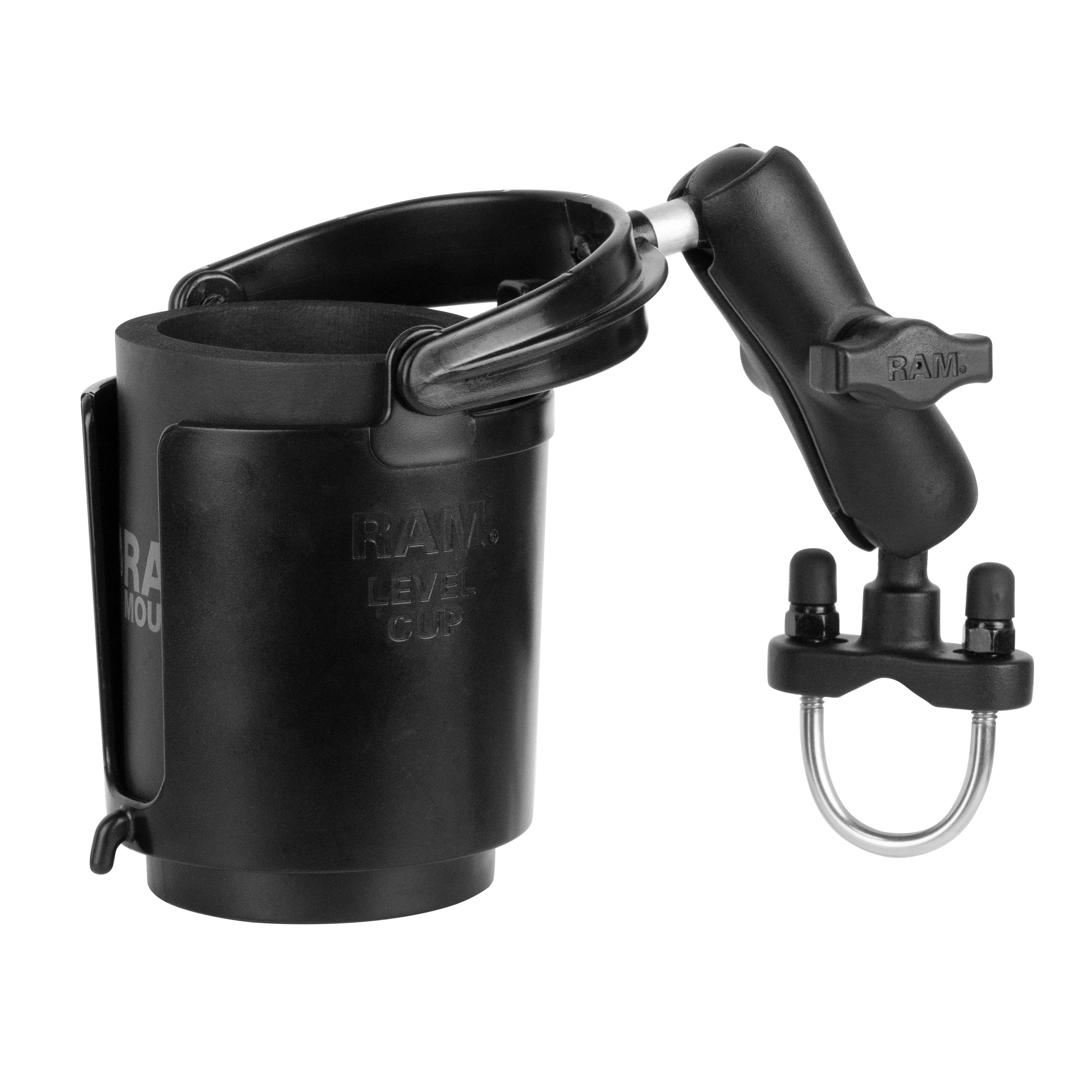 RAM® Level Cup 16oz (454 g) Drink Holder with U-Bolt Base - 1" (25.4 mm) - 1.25" (31.8 mm) Rails
