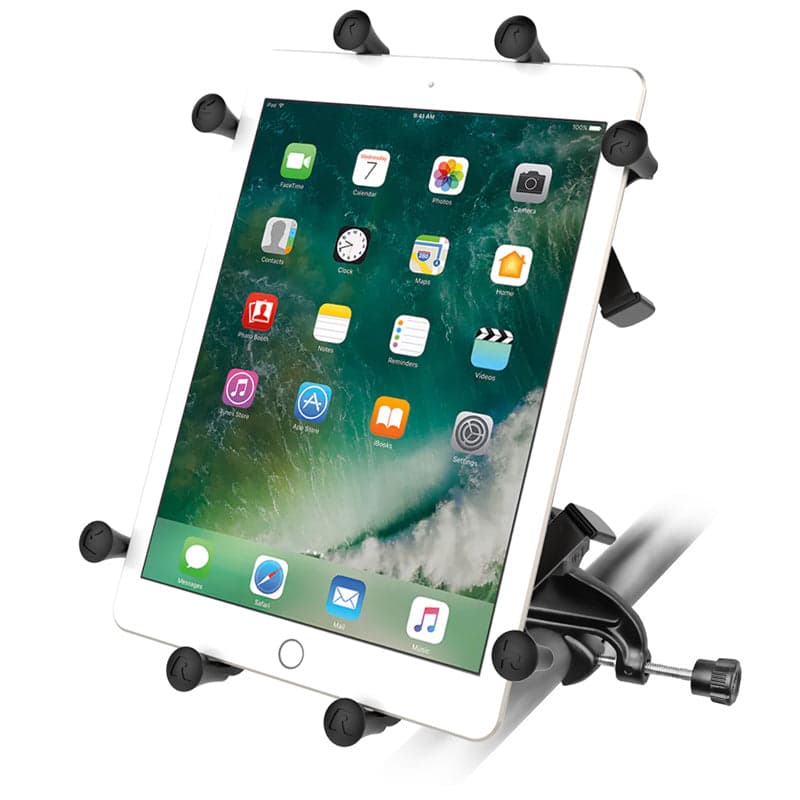 RAM® X-Grip® Mount with Yoke Clamp Base for 9"-11" (27.9 cm) Tablets