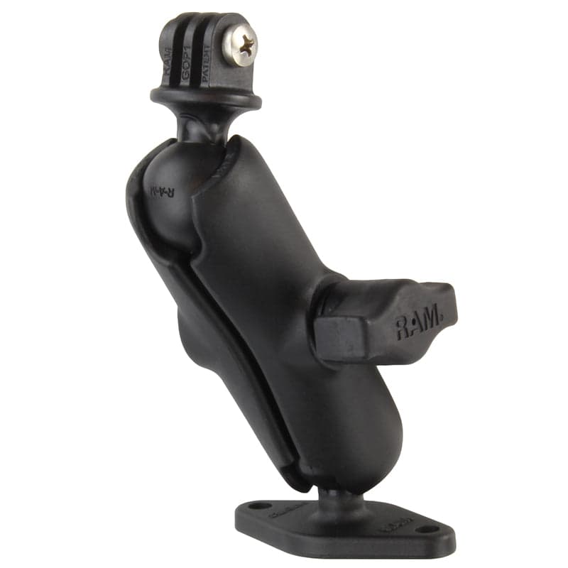 RAM® Double Ball Diamond Plate Mount with Action Camera Adapter