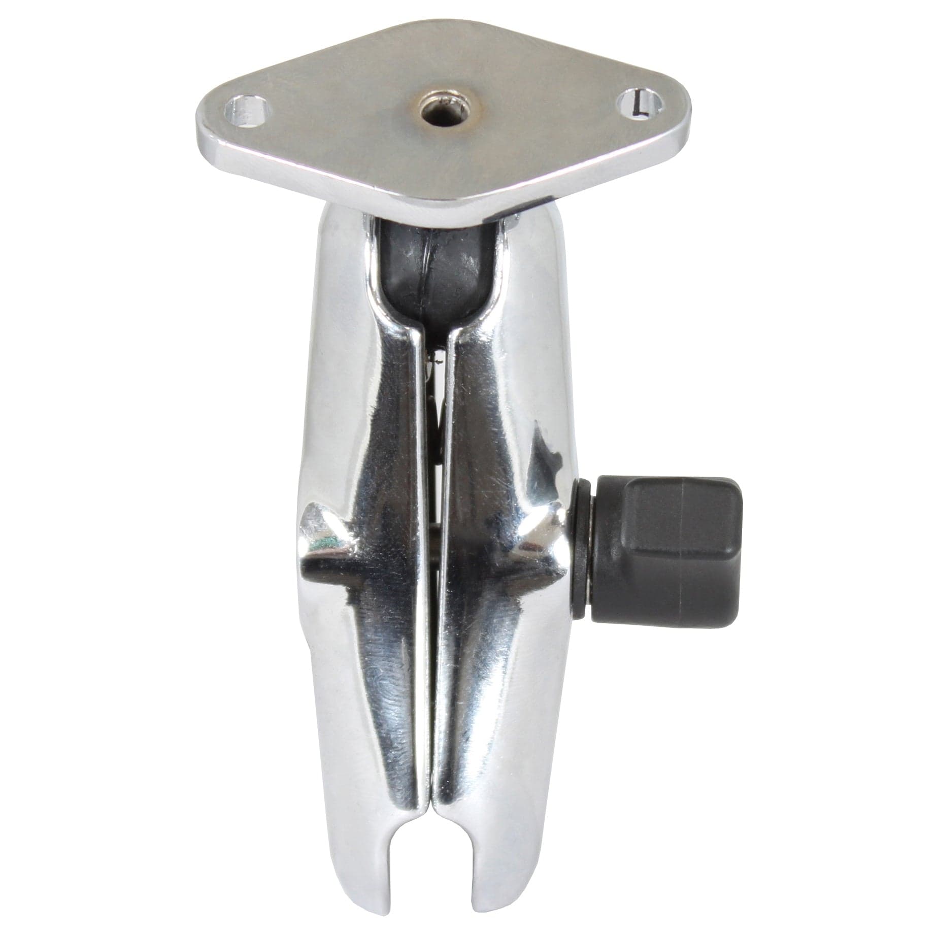 RAM® Chrome Double Socket Arm with Diamond Plate - Medium Arm