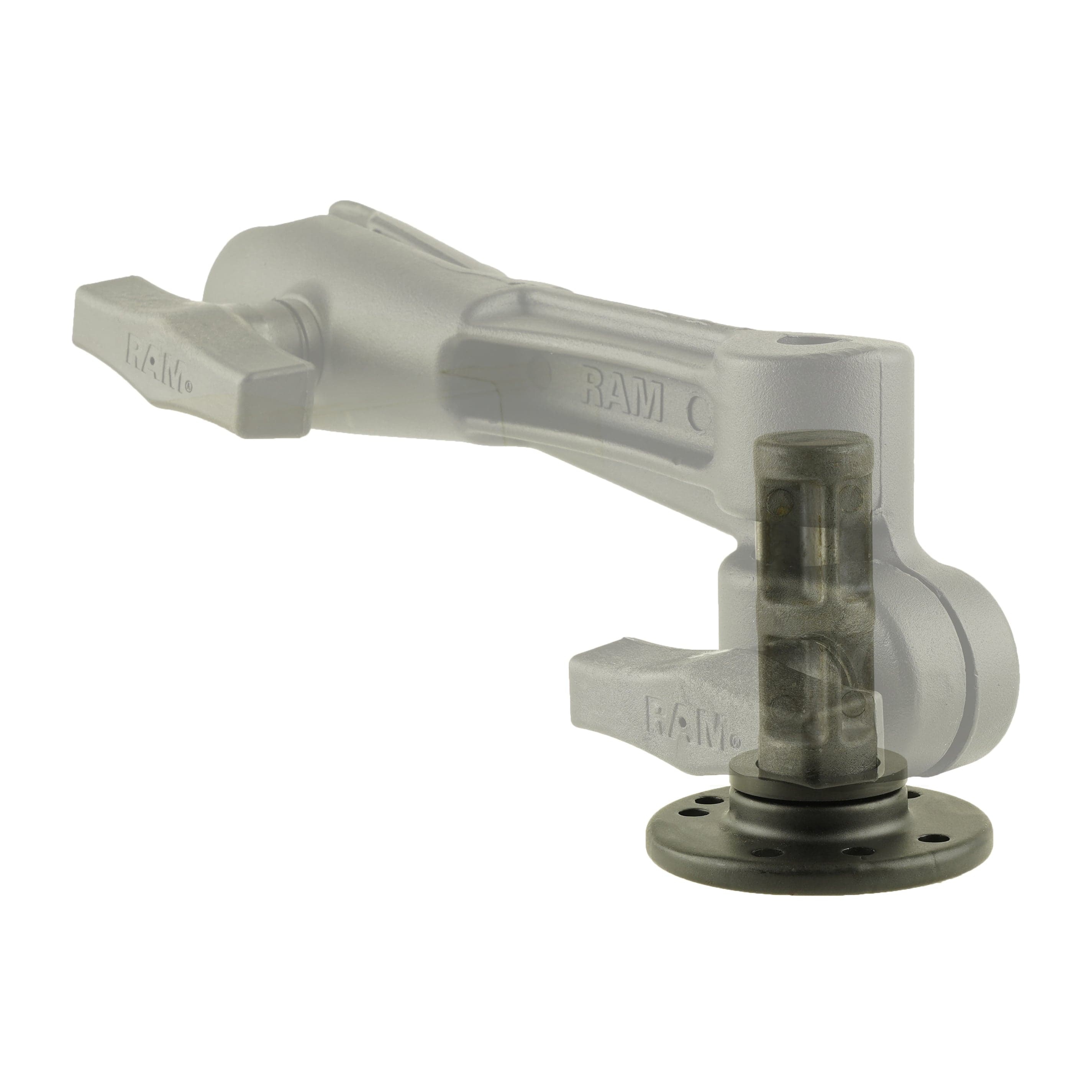 RAM® Round Base Plate with 1/2" NPT Post