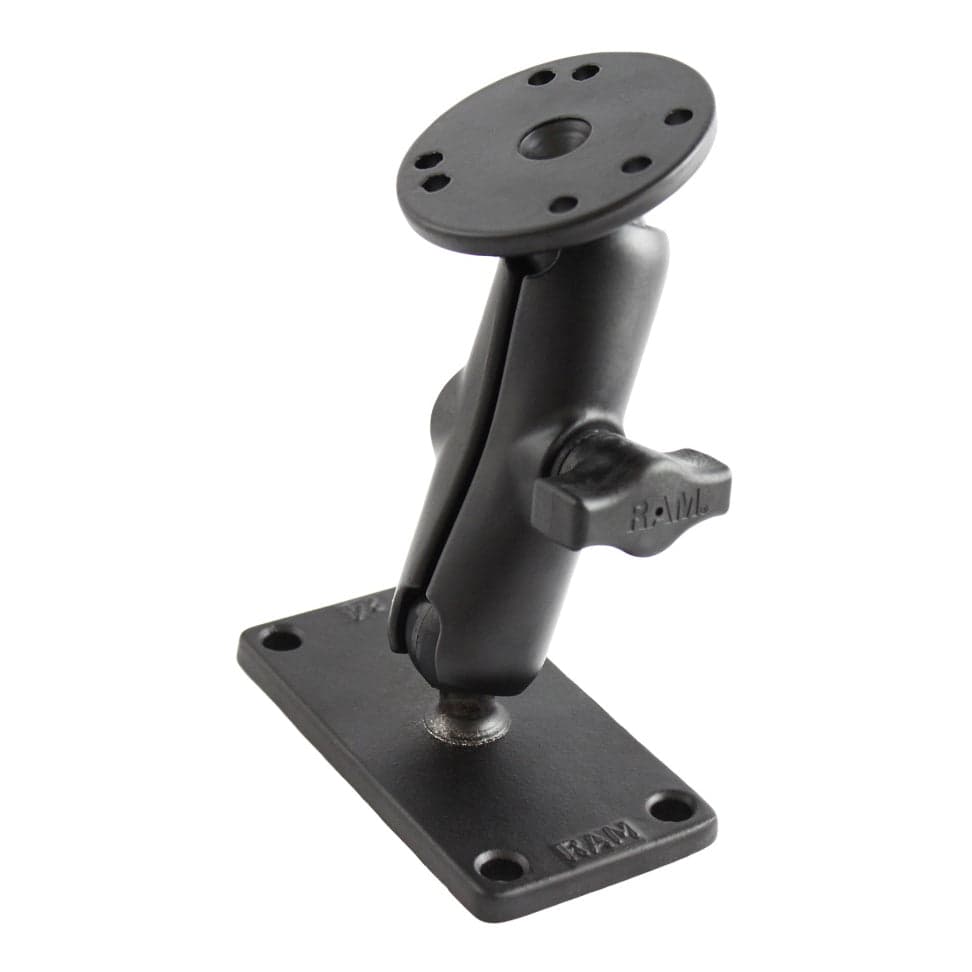 RAM® Double Ball Mount with Round Plate and 2" (50.8 mm) x 4" (10.2 cm) Plate - Medium