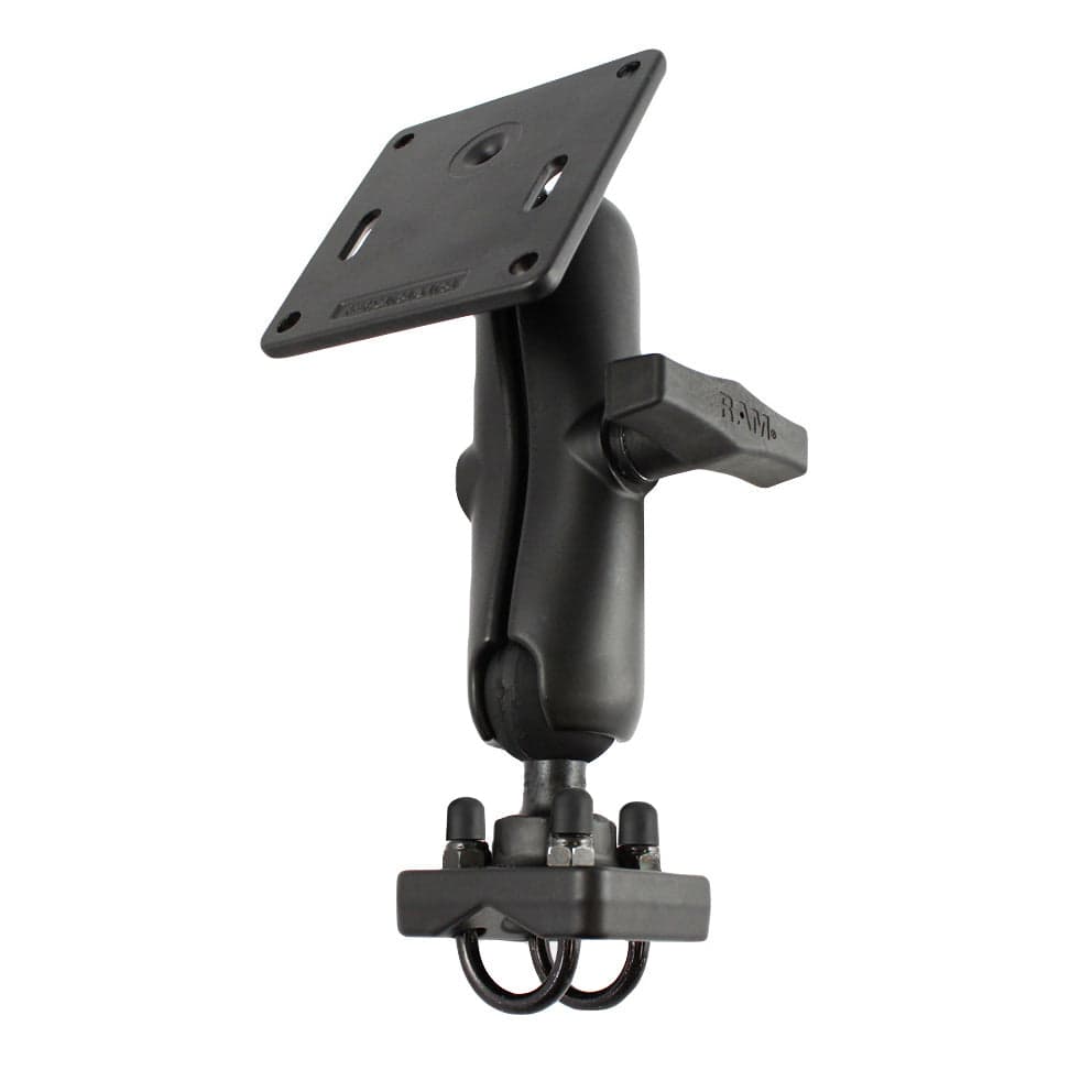RAM® Double U-Bolt Mount with 75x75mm VESA Plate for .75" (19 mm) - 1" (25.4 mm) Rails