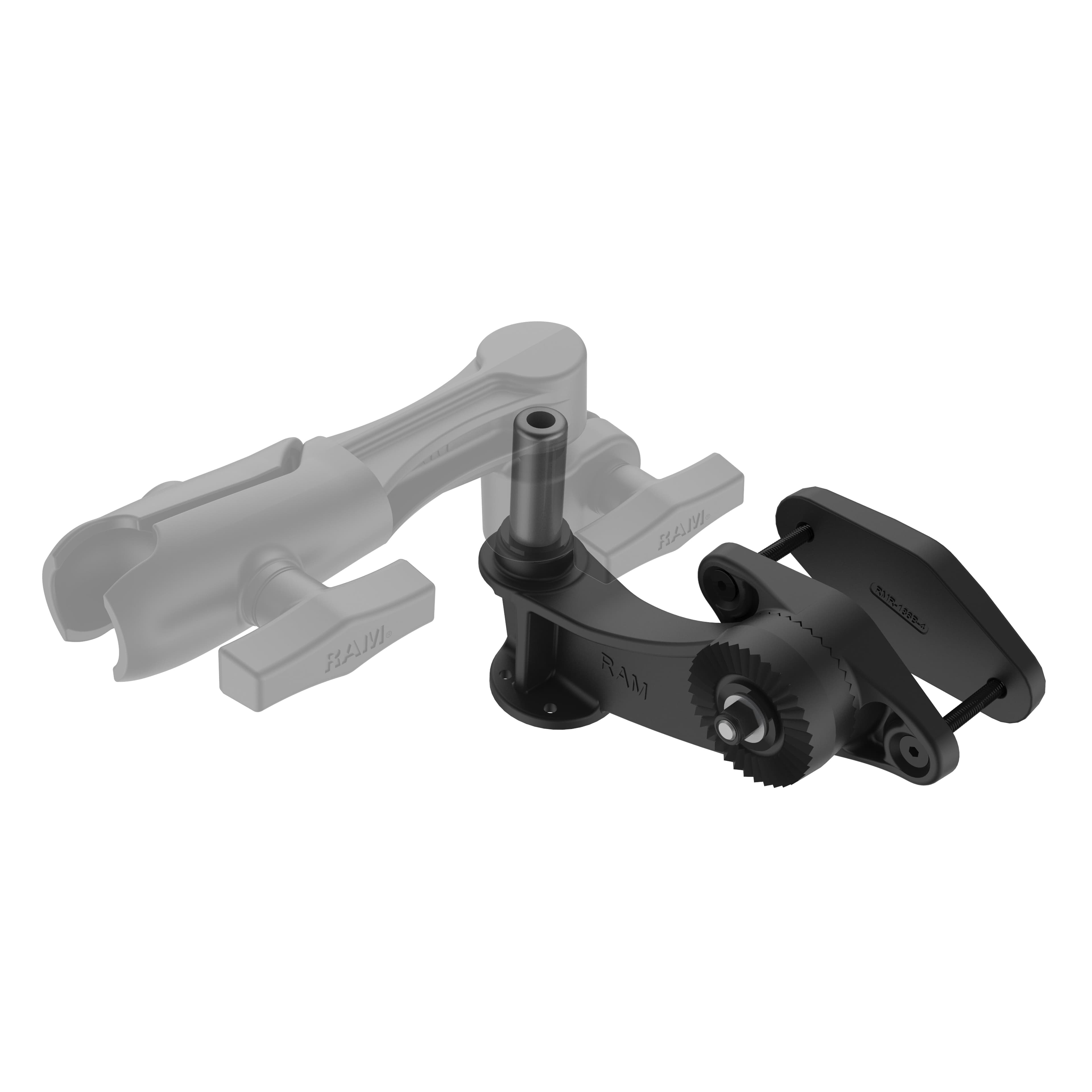 RAM® 4" (10.2 cm) Square Post Clamp Ratchet Base with 1/2" NPT Post