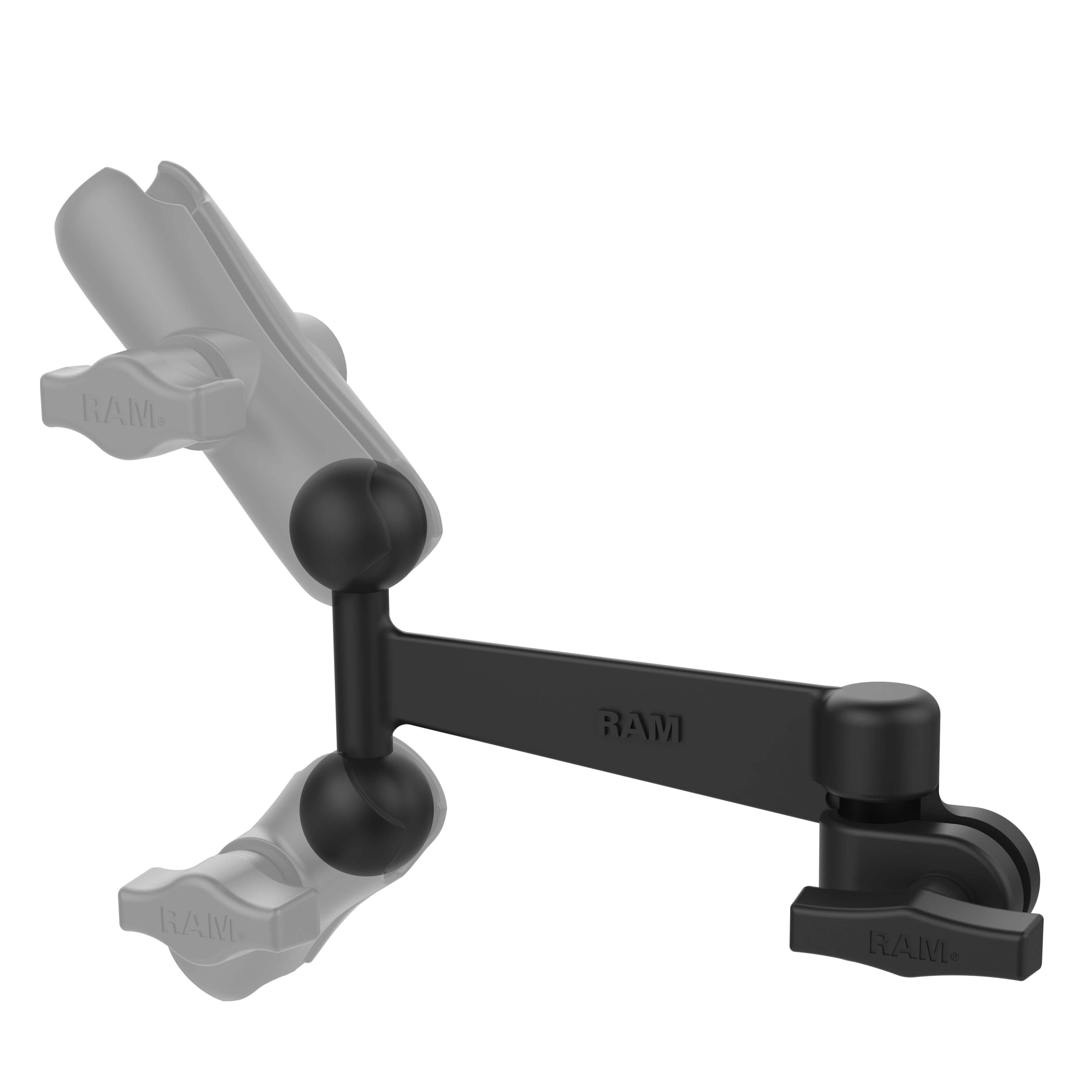 RAM® Swing Arm Extension with 1/2" NPT Hole and Double Ball Adapter