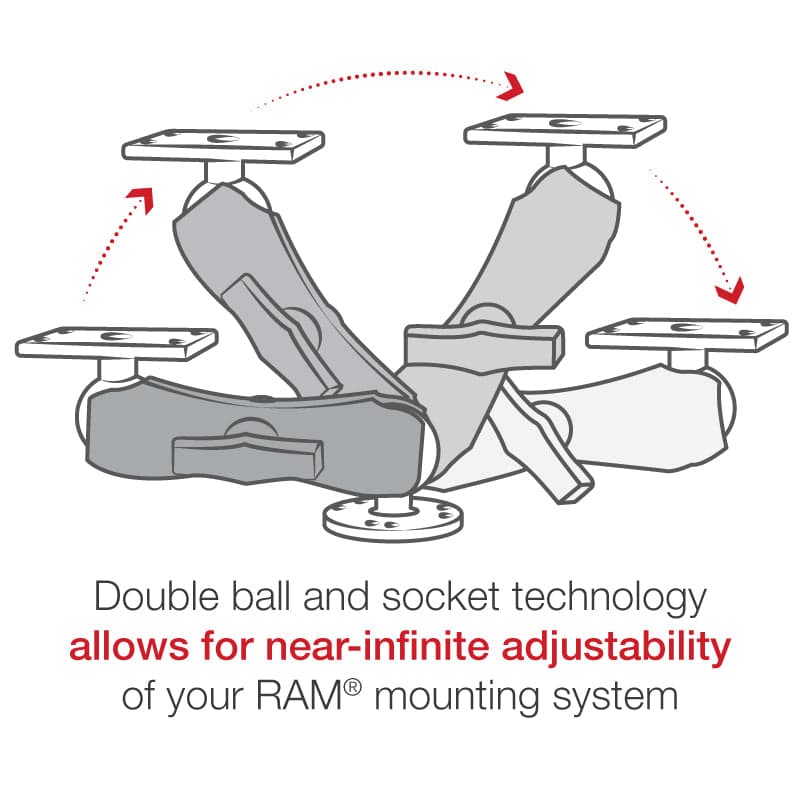 RAM® Drill-Down Double Ball Mount for Humminbird Helix 5 - Medium