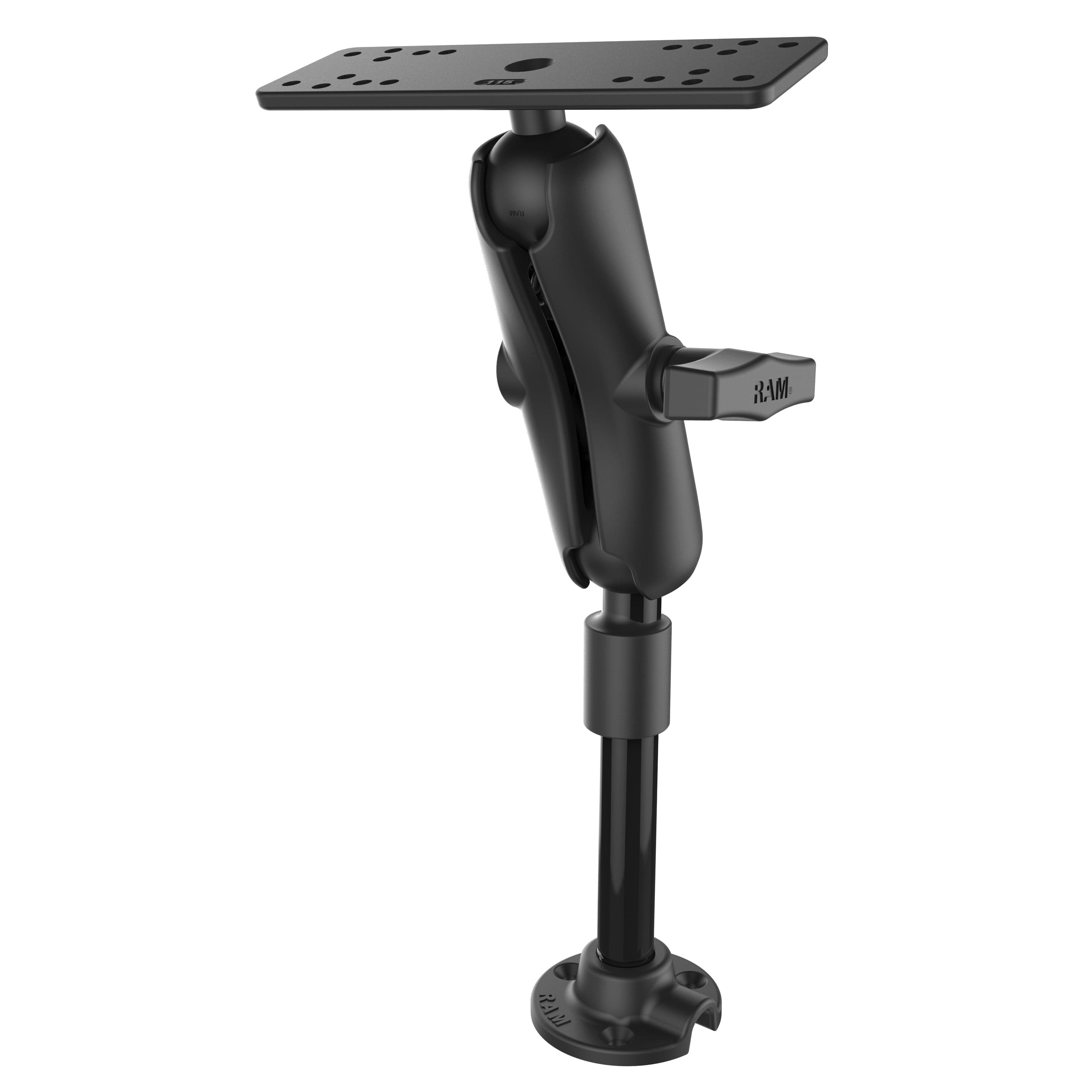 RAM® 6" (15.2 cm) Long 90° NPT Pipe Mount with Double Ball Mount