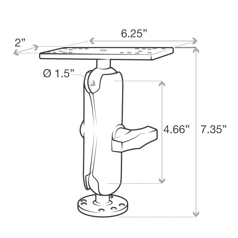 RAM® Drill-Down Marine Electronic Mount