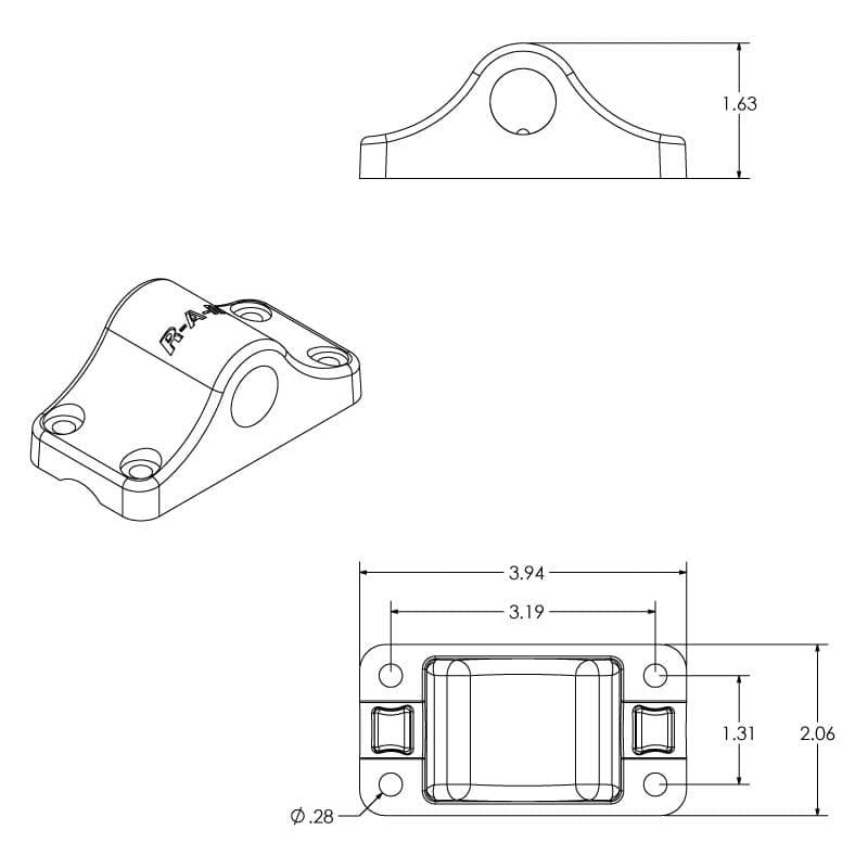 RAM ROD® Bulkhead Spline Post Base