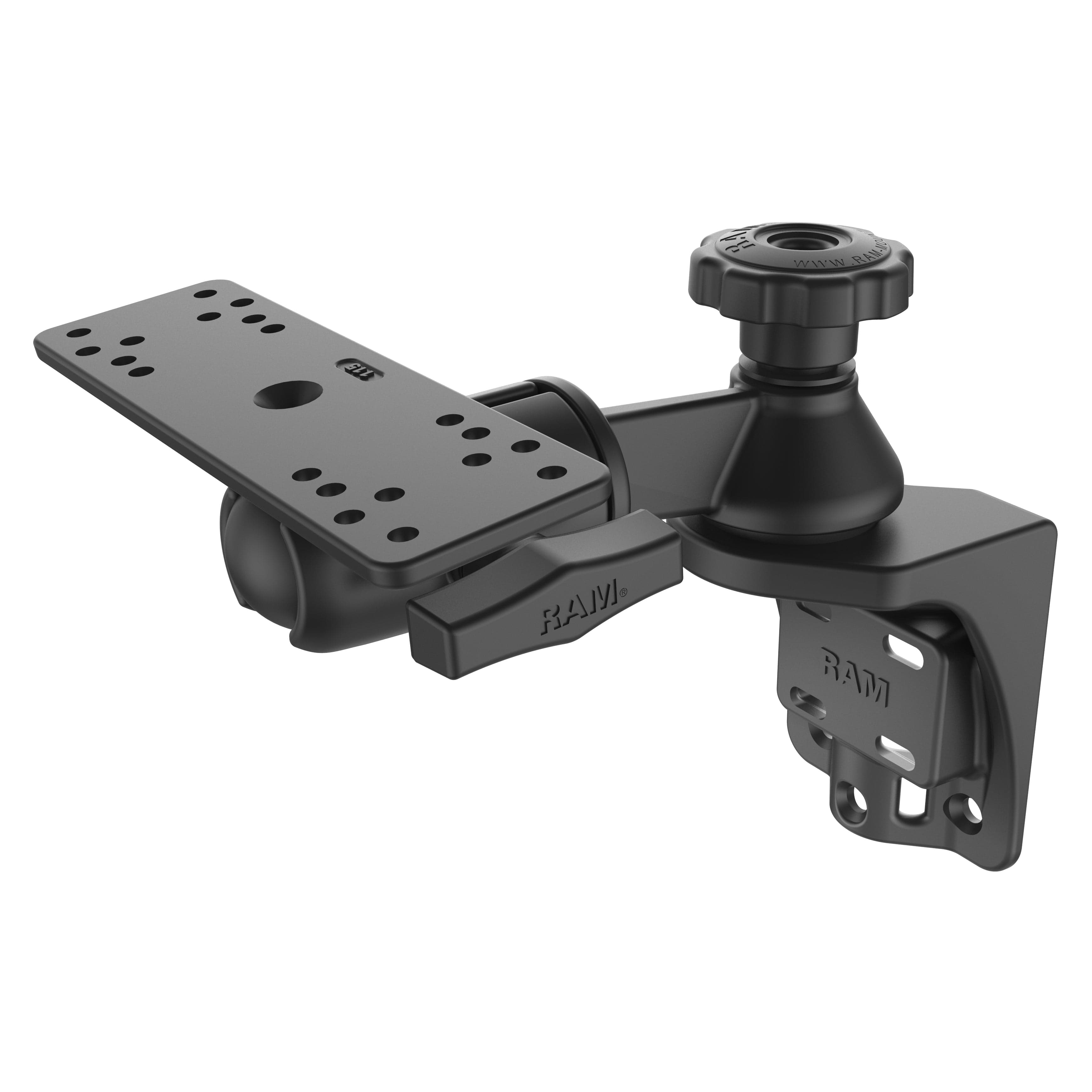 RAM® Vertical 6" (15.2 cm) Swing Arm Mount with Round Ball Adapter
