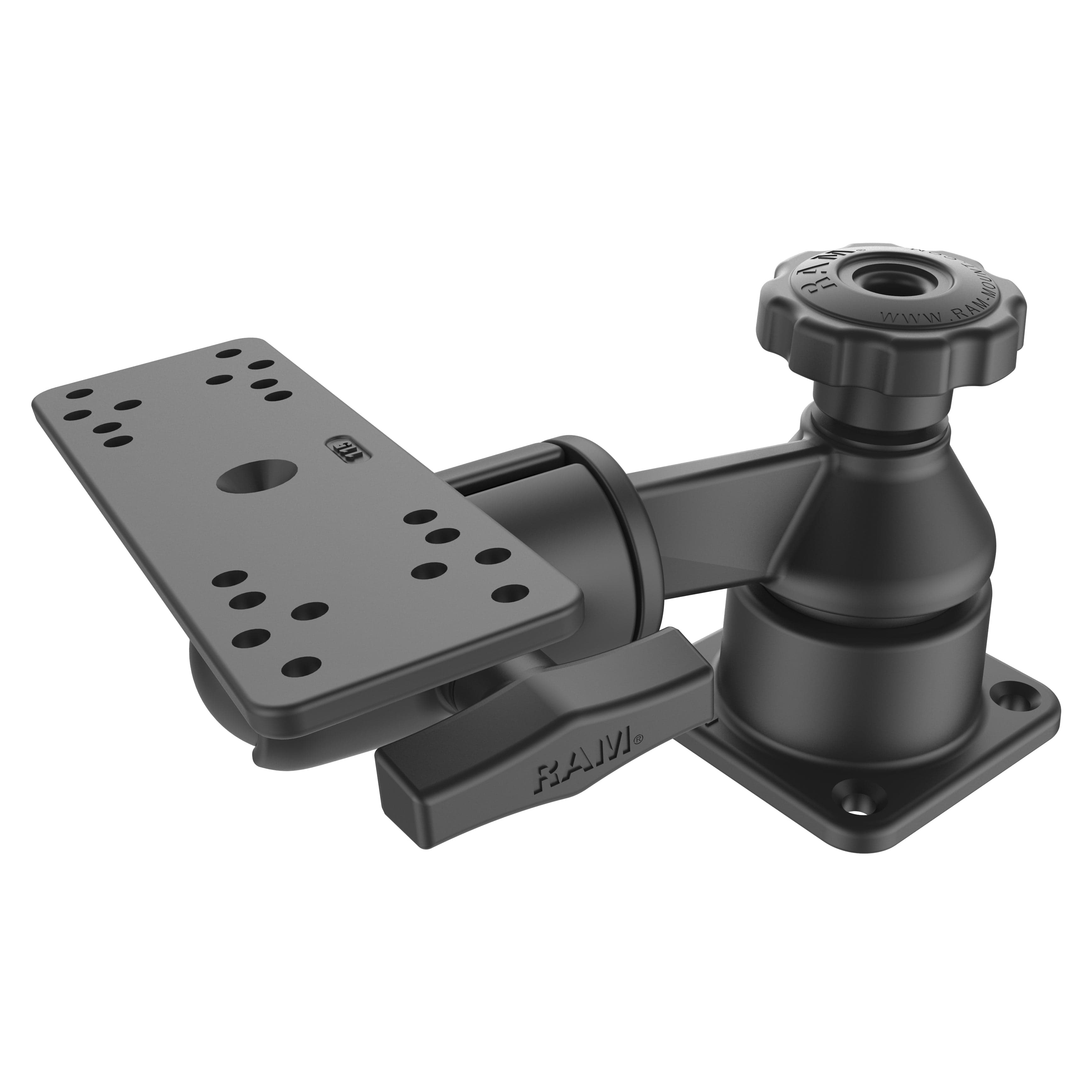 RAM® Horizontal 6" (15.2 cm) Swing Arm Mount with Ball & Socket Rectangular Plate