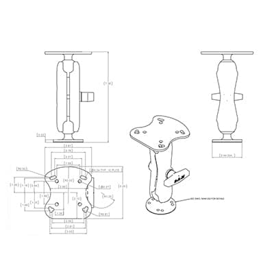 RAM® Fish Finder Mount for Humminbird Devices - C Size Medium
