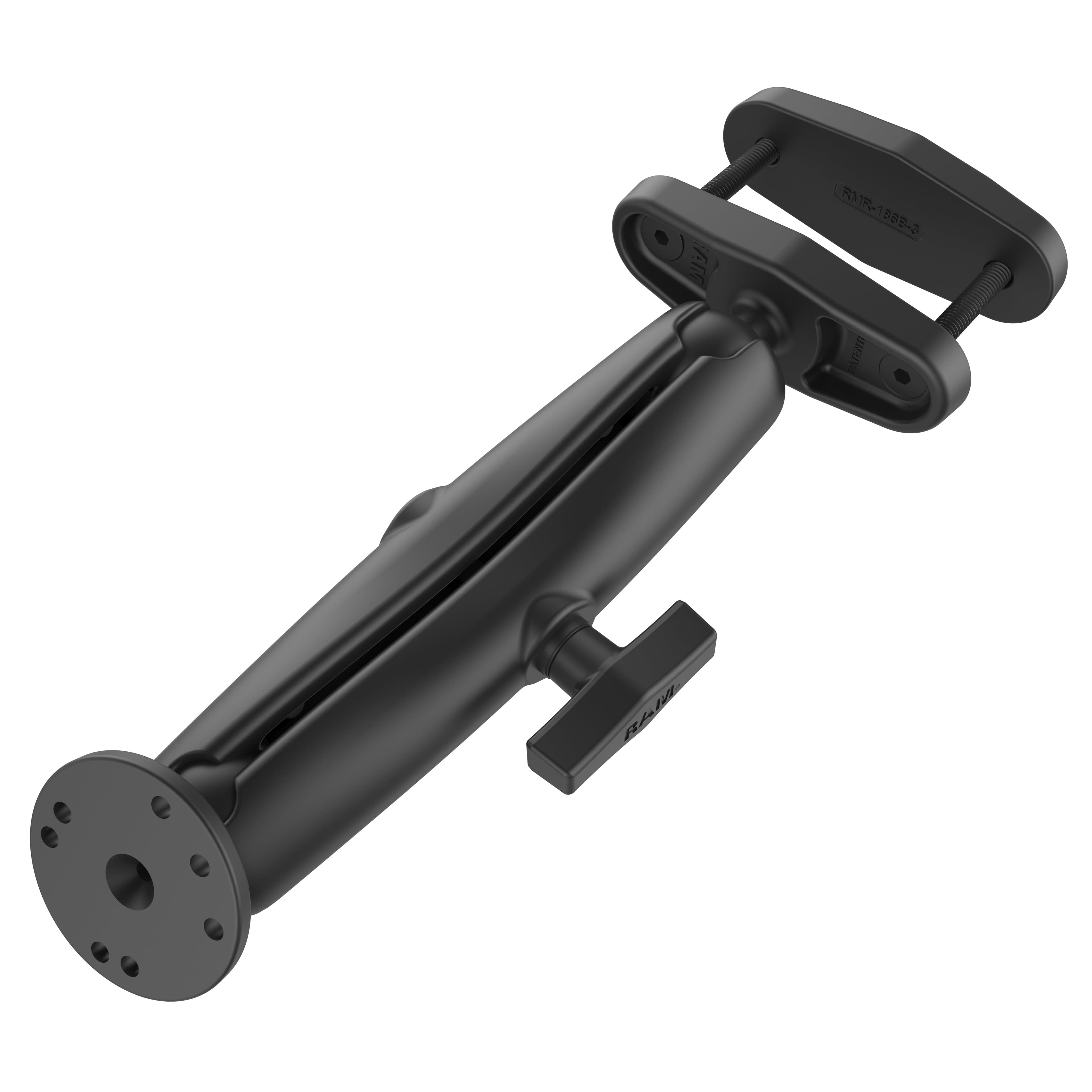 RAM® 3" (76.2 mm) Square Post Clamp Mount with Round AMPS Plate - Long Arm