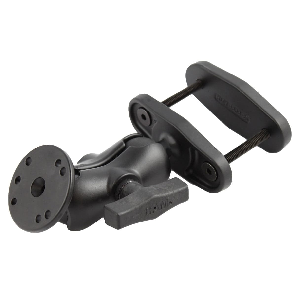 RAM® 2.5" (63.5 mm) Square Post Clamp Mount with Round AMPS Plate - Short Arm
