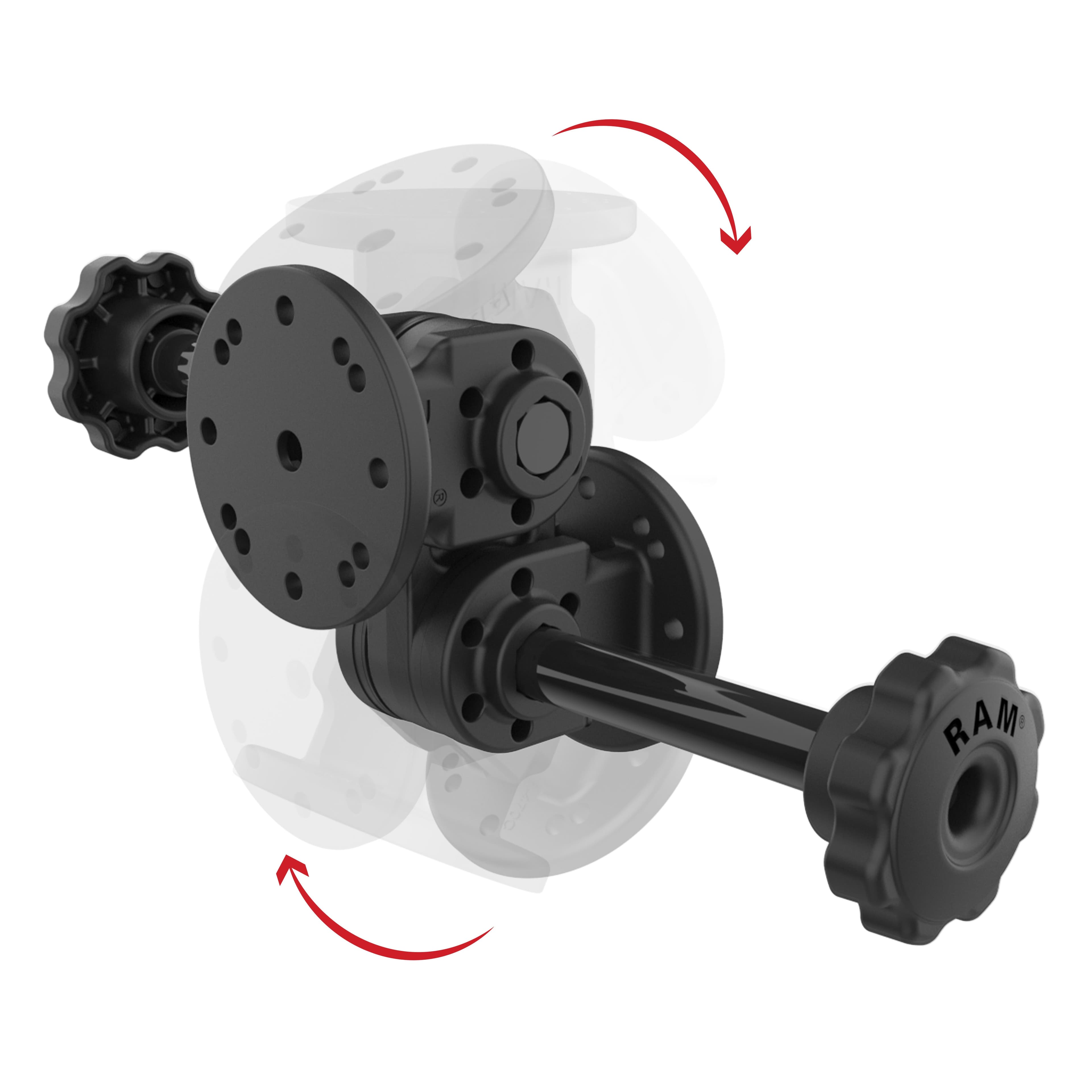 RAM® Dual Straight Pivot Mount with Knob