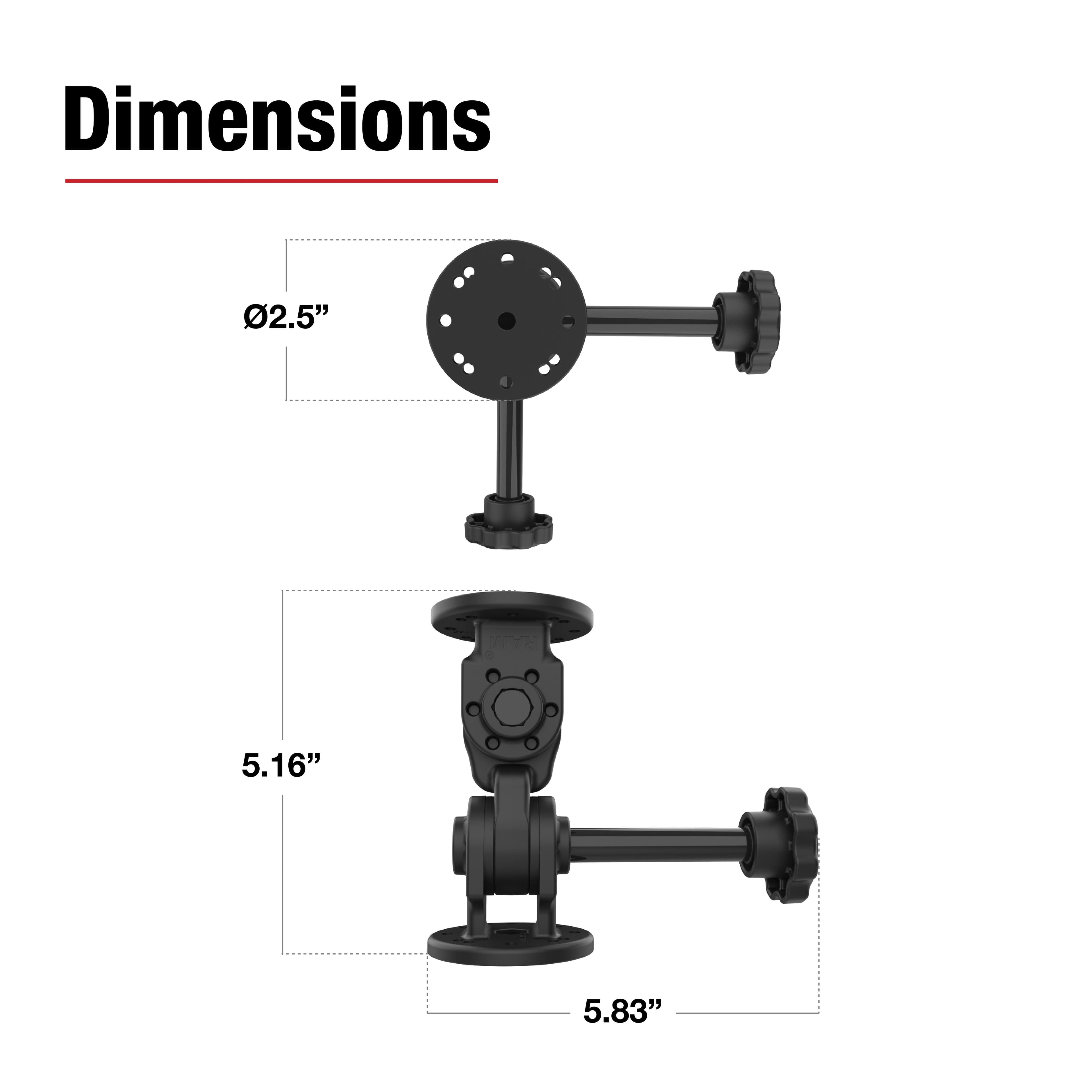 RAM® Dual 90-Degree Pivot Mount with Knob