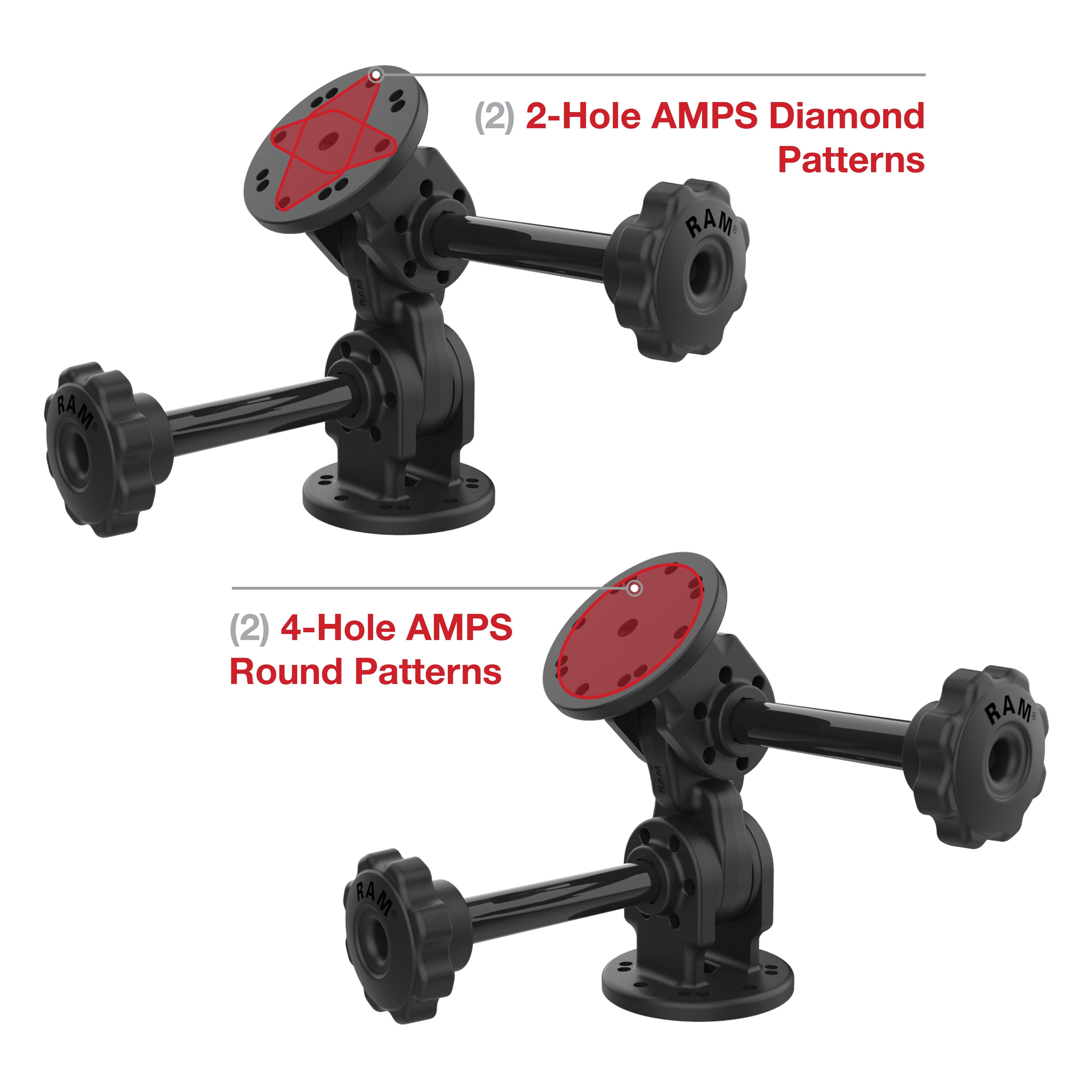 RAM® Dual 90-Degree Pivot Mount with Knob