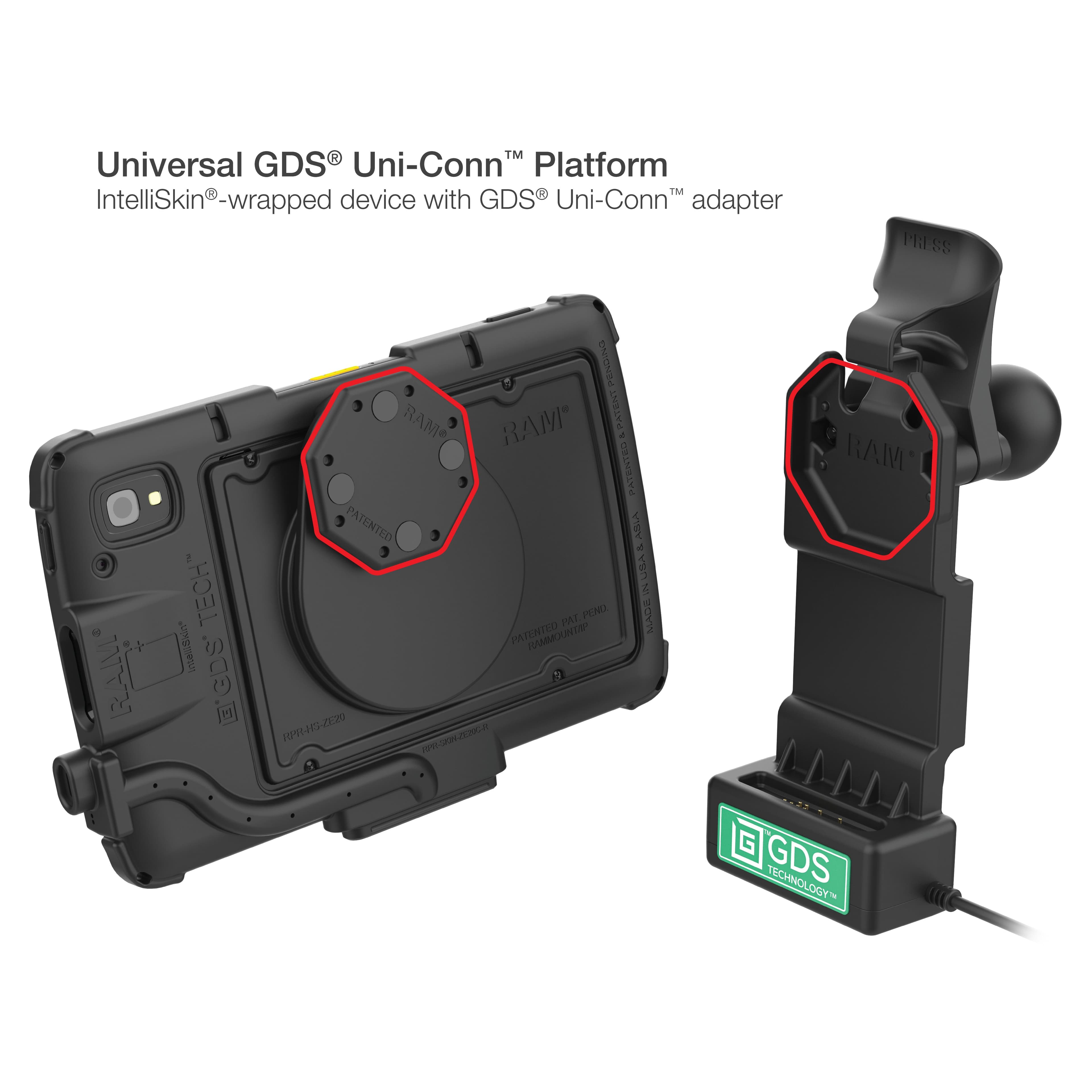 GDS® Uni-Conn™ Adapter for Zebra ET401 & ET4x 8" (20.3 cm) Tablet