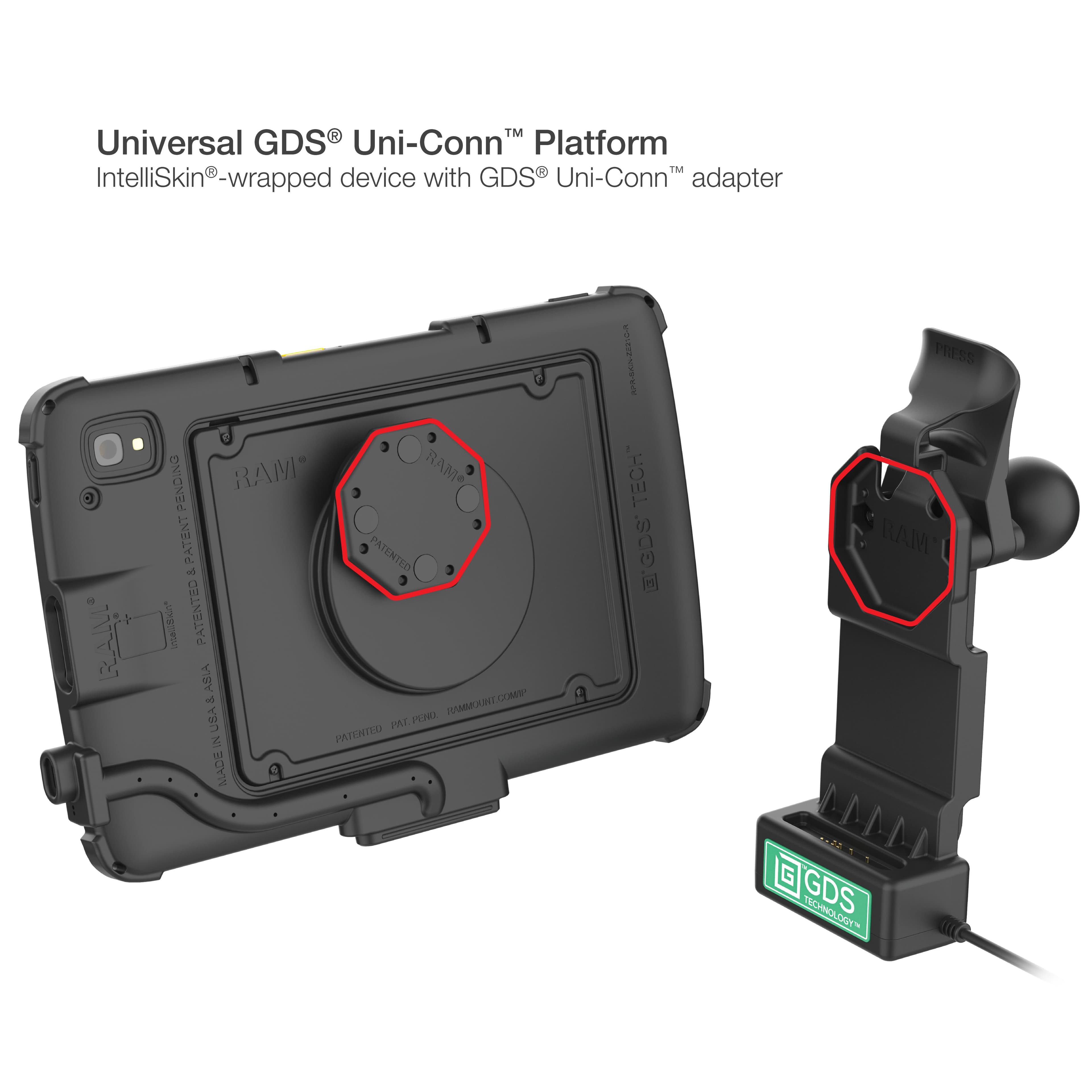 GDS® Uni-Conn™ Adapter for Zebra ET401 & ET4x 10" (25.4 cm) Tablet