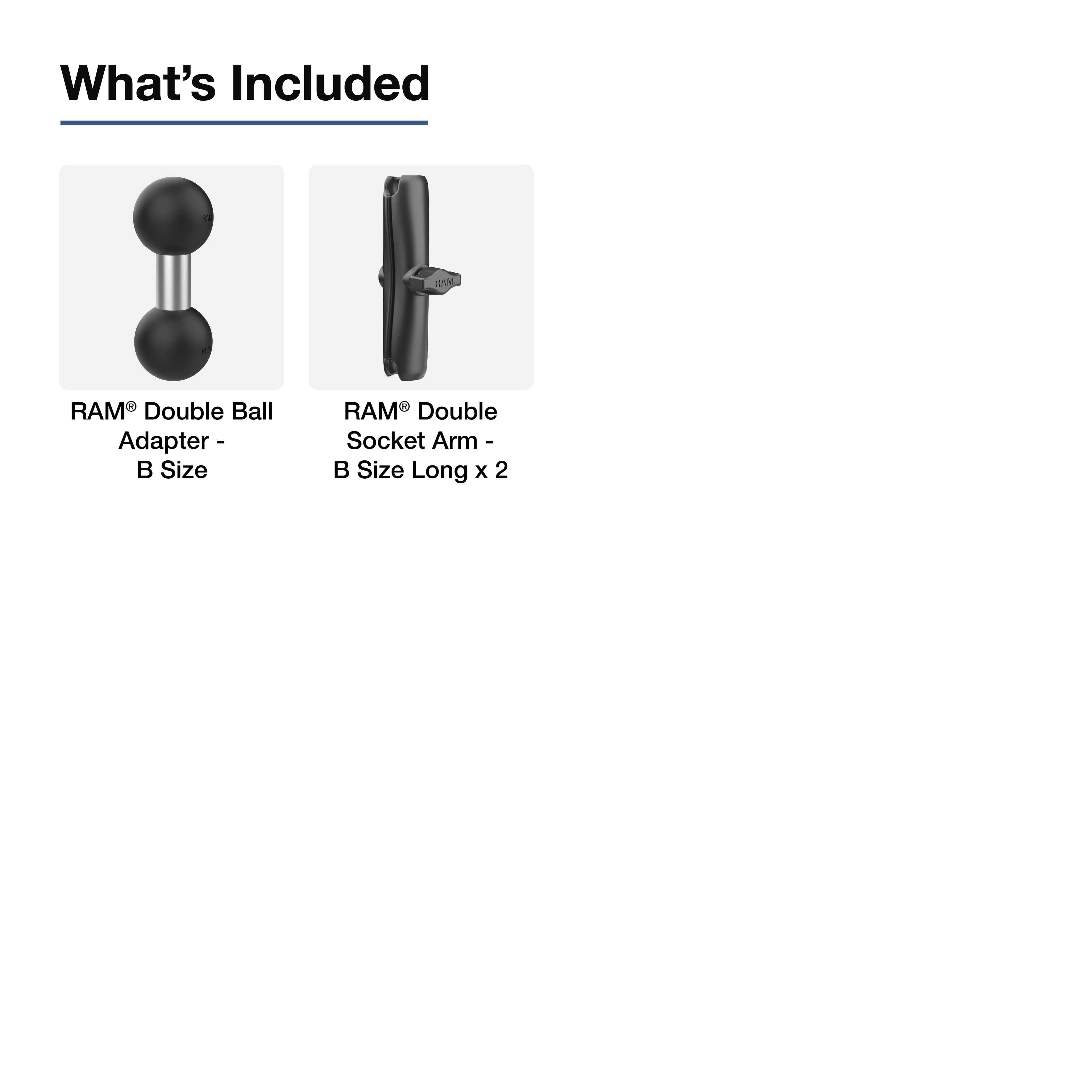 RAM® 13" (33 cm) Double Socket Arms - Dual Long B Size