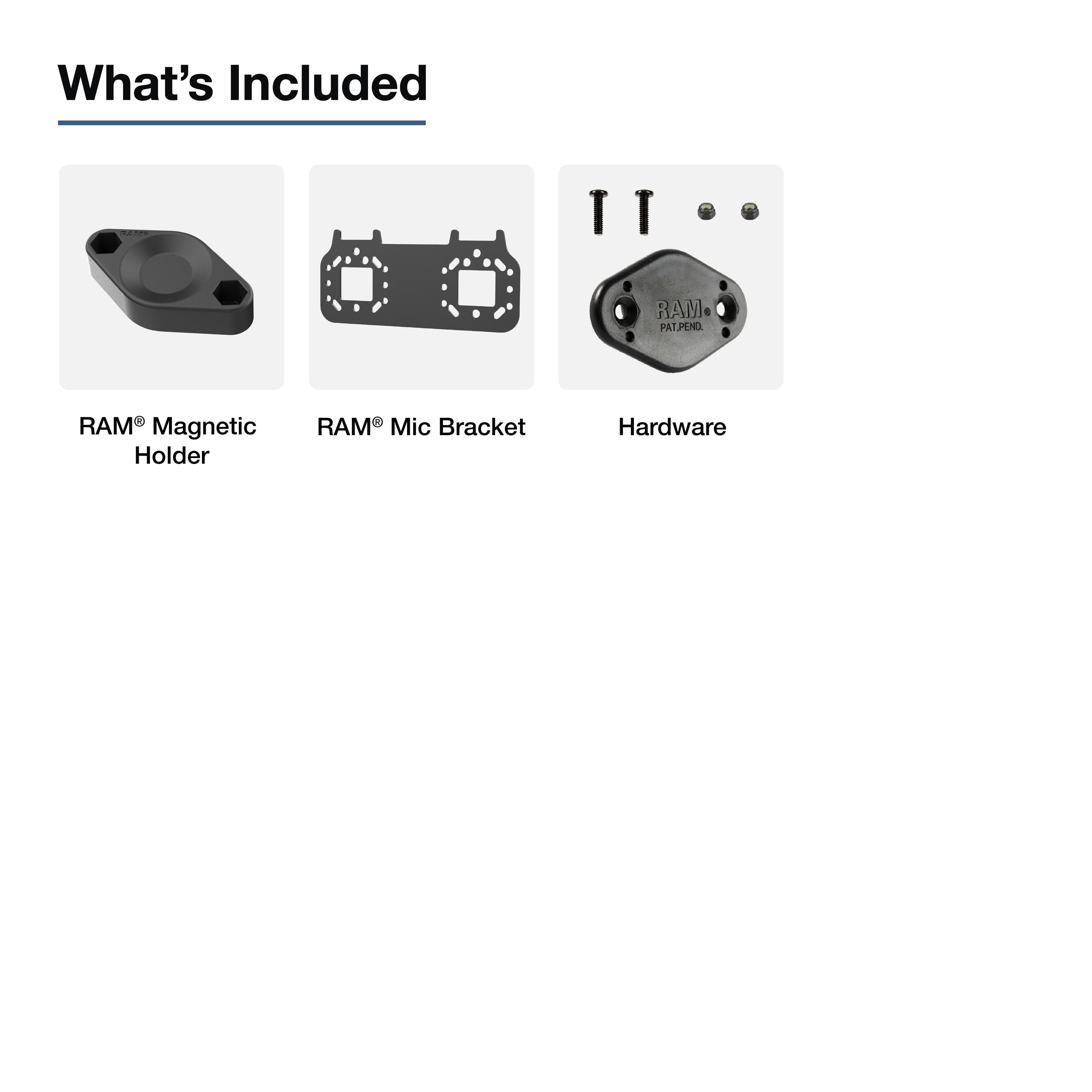 RAM® Short Bracket for PTT Microphones with Magnetic Adapter