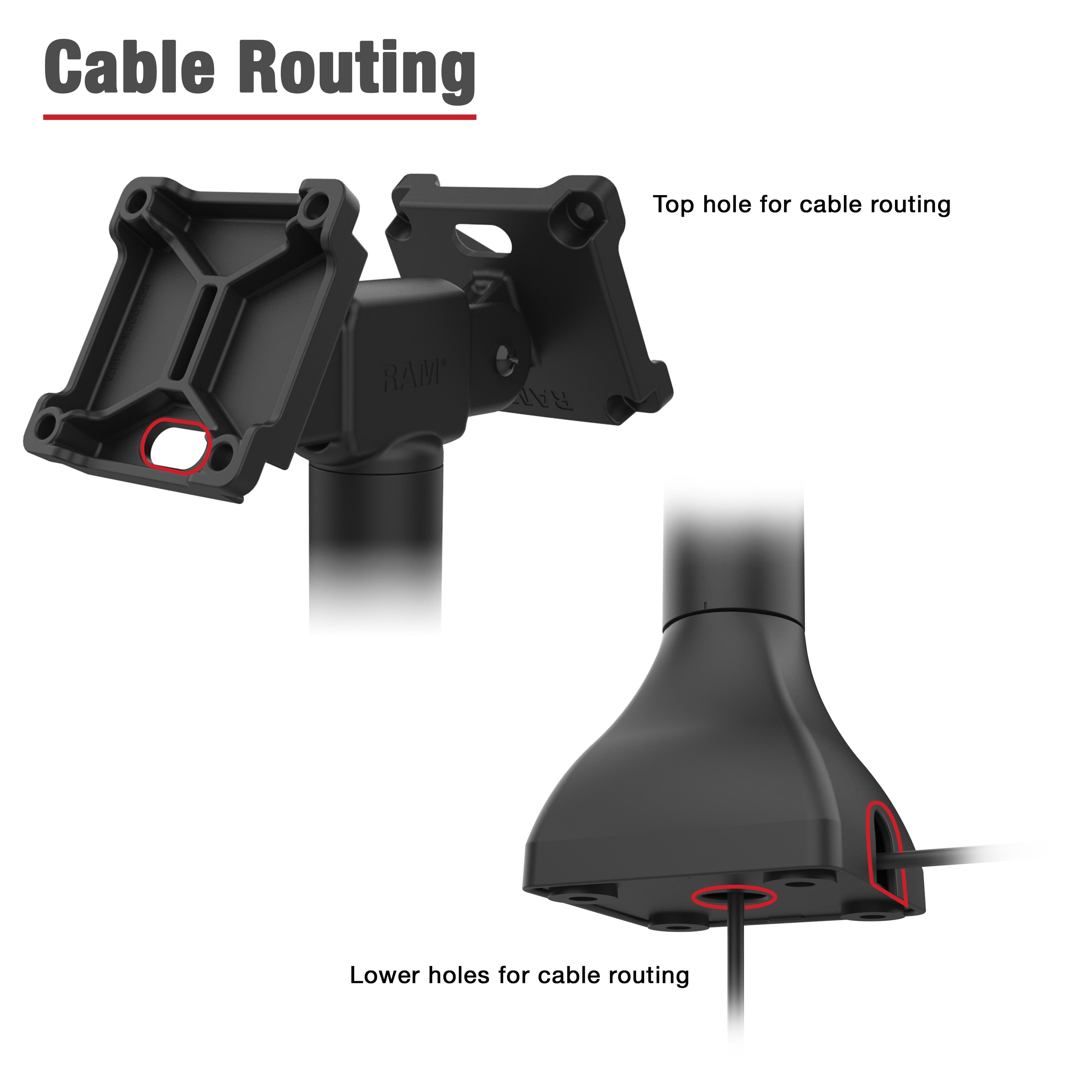 RAM® 7" (17.8 cm) Pedestal Mount with Dual 75mm VESA Adapters