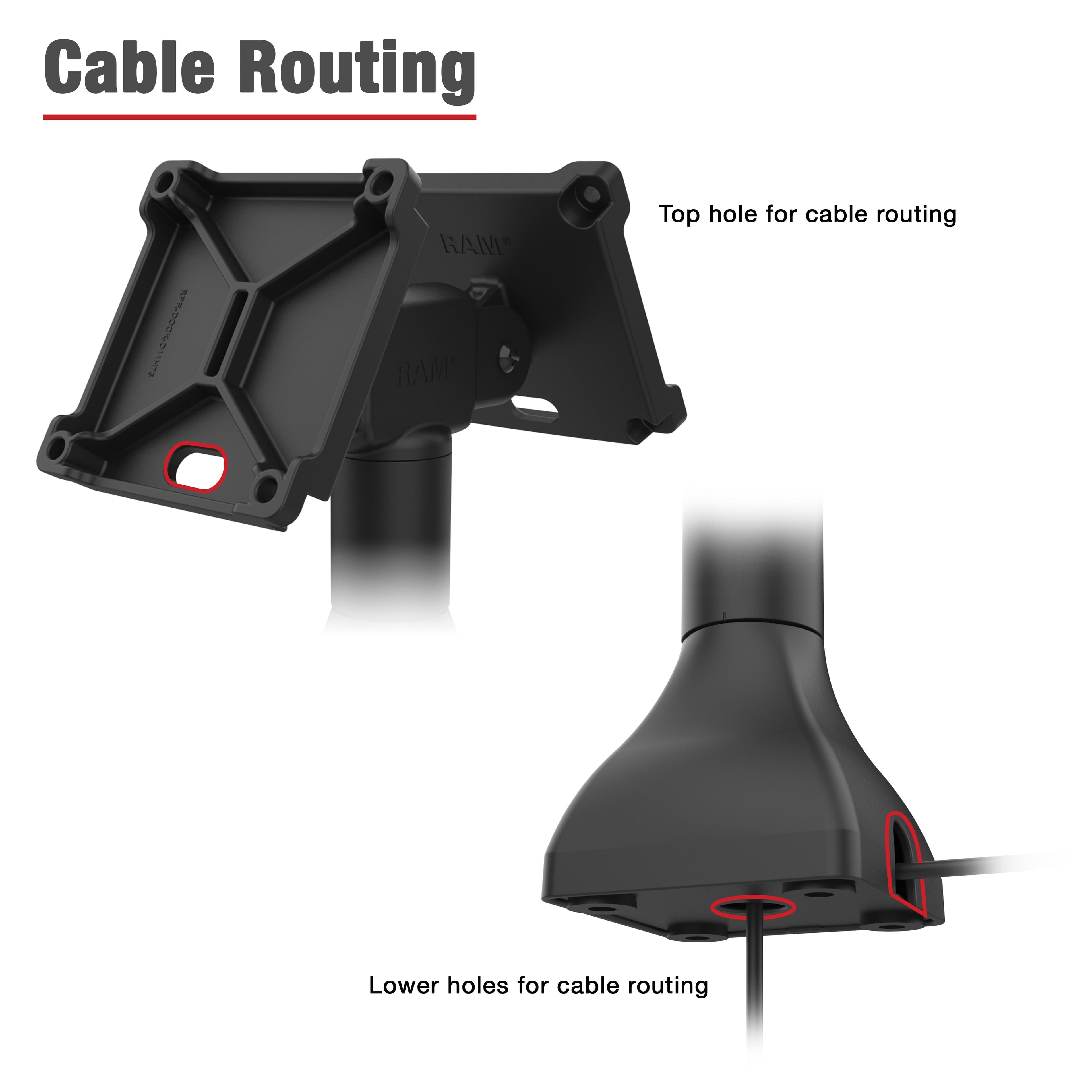 RAM® 14" (35.6 cm) Pedestal Mount with Dual 100mm VESA Adapters