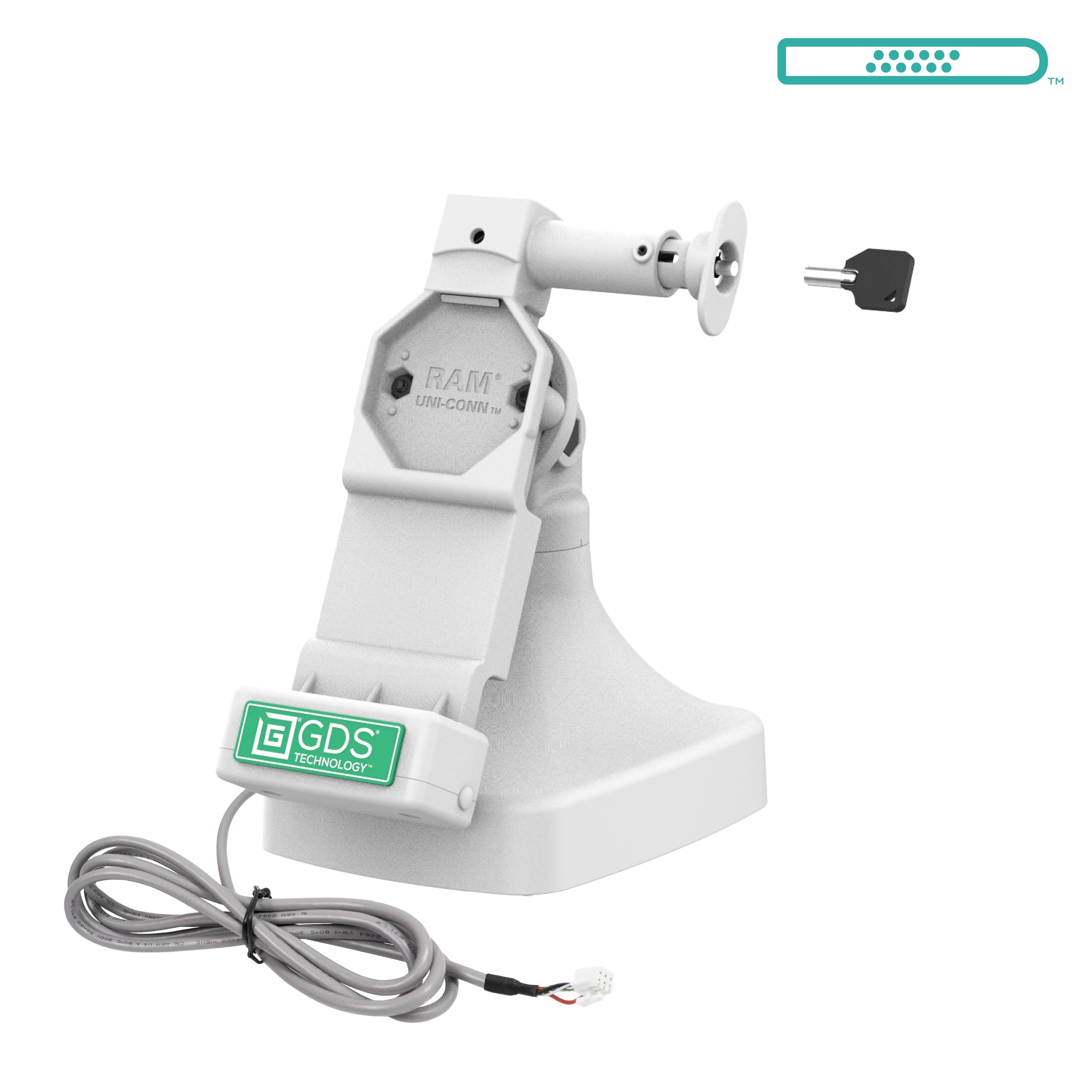 GDS® Uni-Conn™ Locking Tilt & Swivel Dock with PoE - Gray