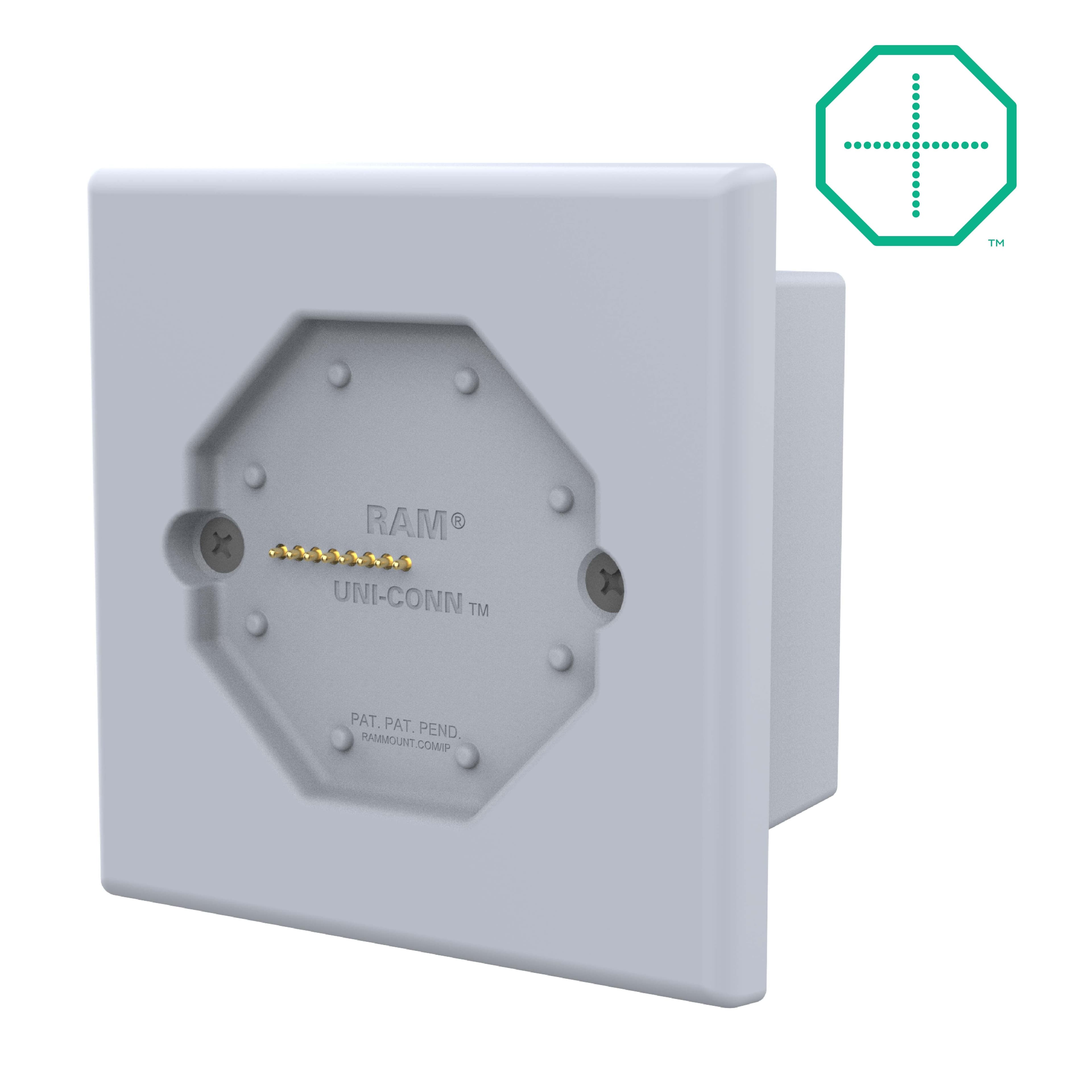 GDS® Uni-Conn™ Powered Wall Dock with PoE (European Outlets) - Gray