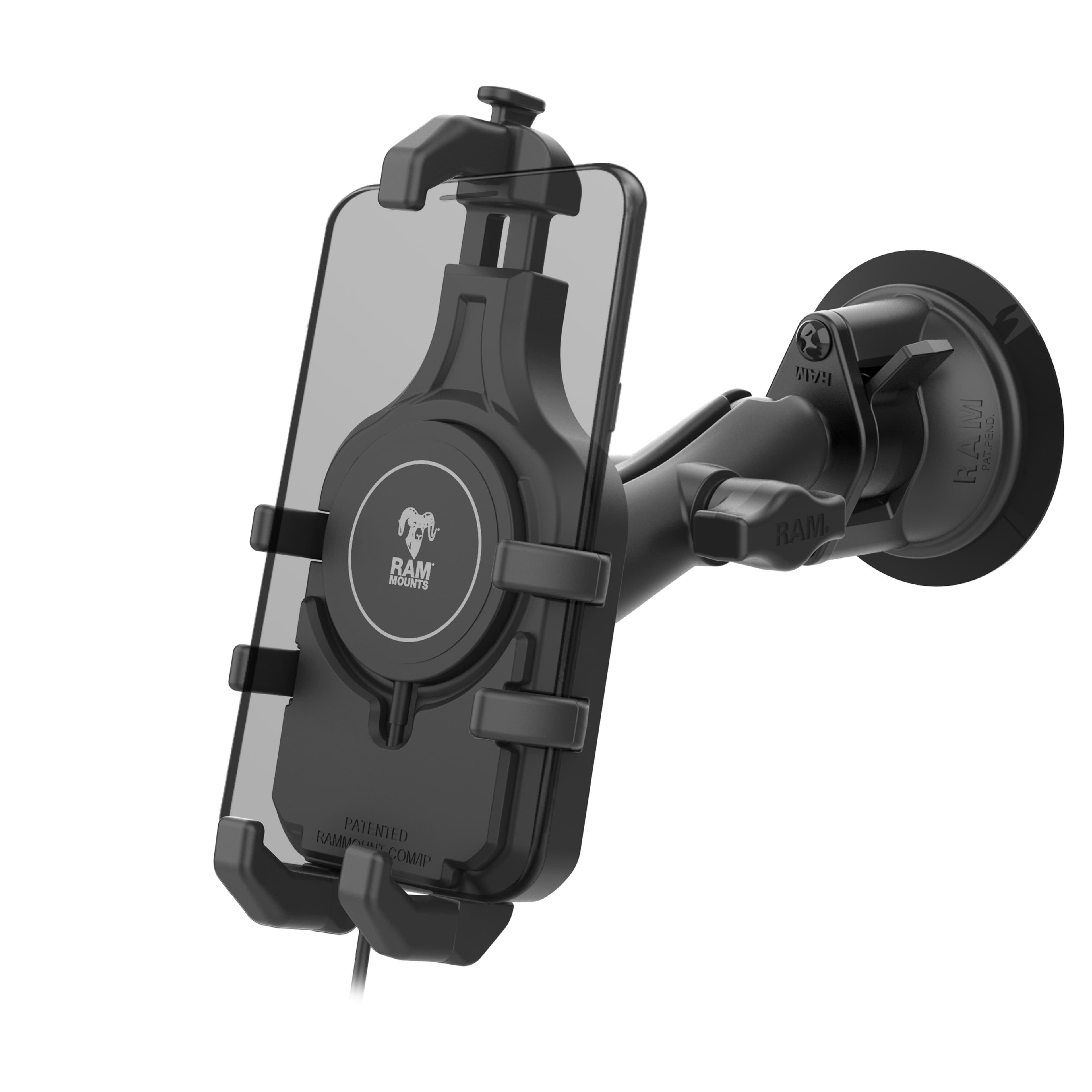 RAM® Quick-Grip™ Pro Suction Cup Mount with Qi2 15W Wireless Charger