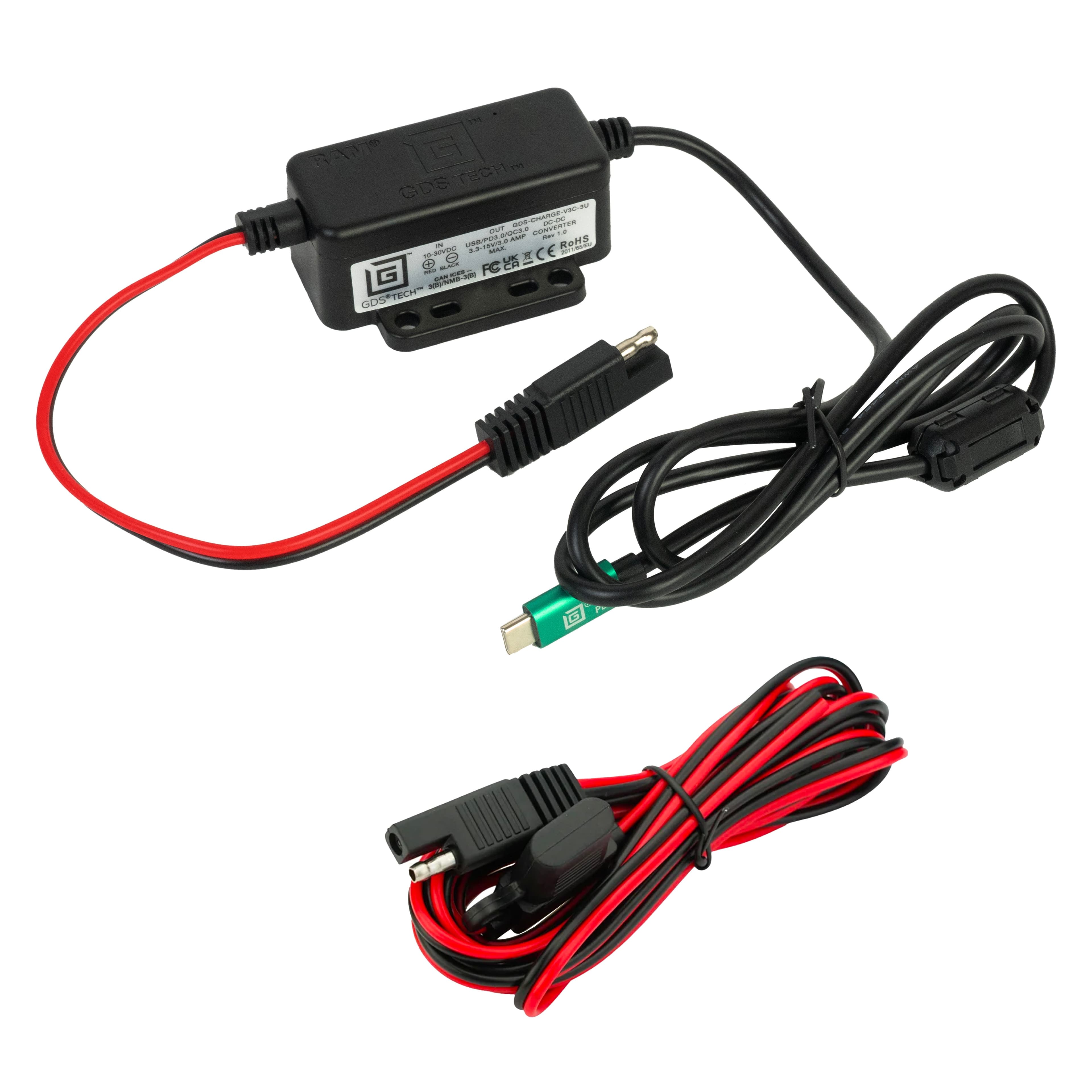 GDS® Modular 10-30V Power Delivery (45W) Male USB-C Hardwire Charger