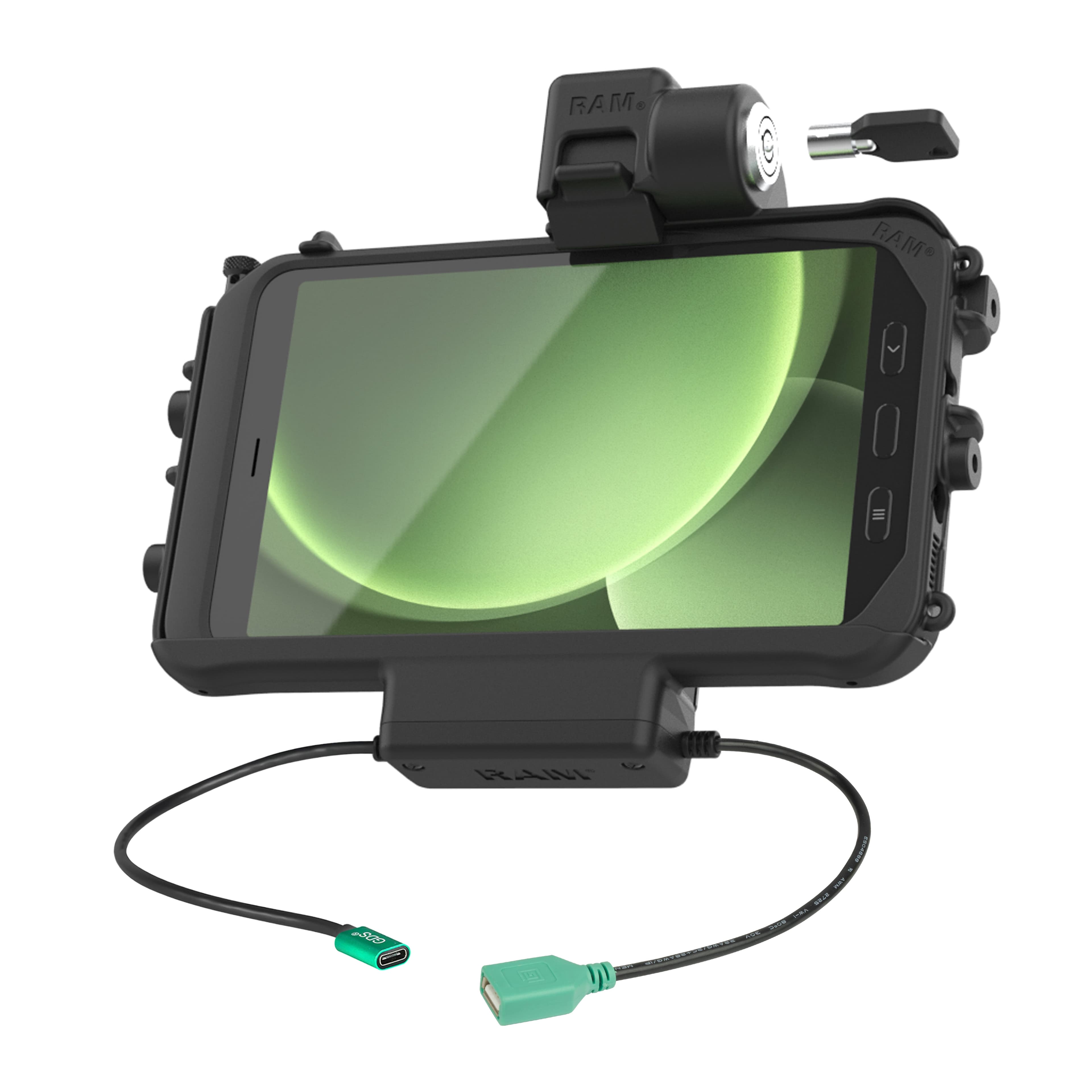RAM® Thin-Dock™ Locking Power + Single USB Dock for Tab Active5 & 3