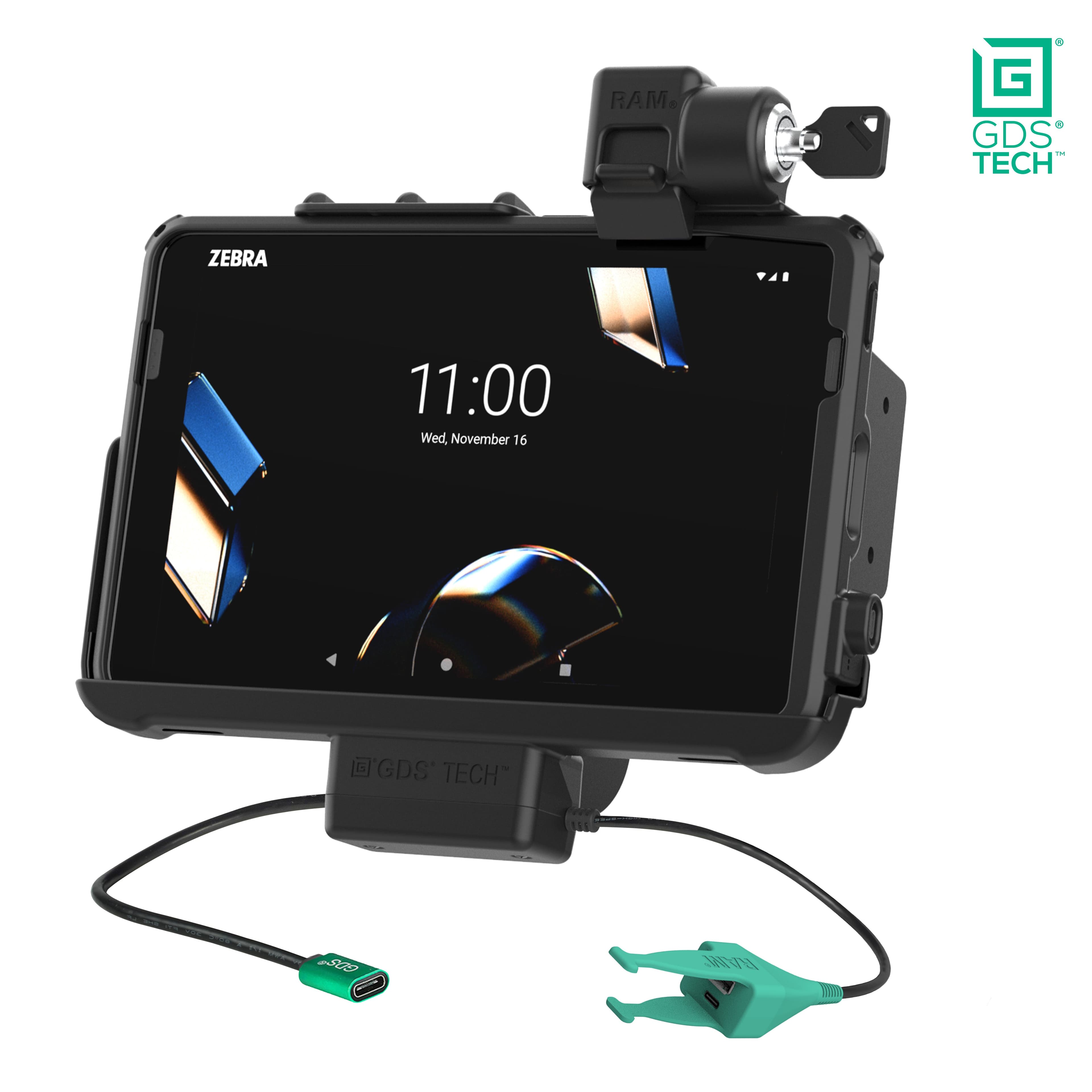Locking GDS® Dock + USB-A & RJ45 for Zebra ET401 10" with IntelliSkin®