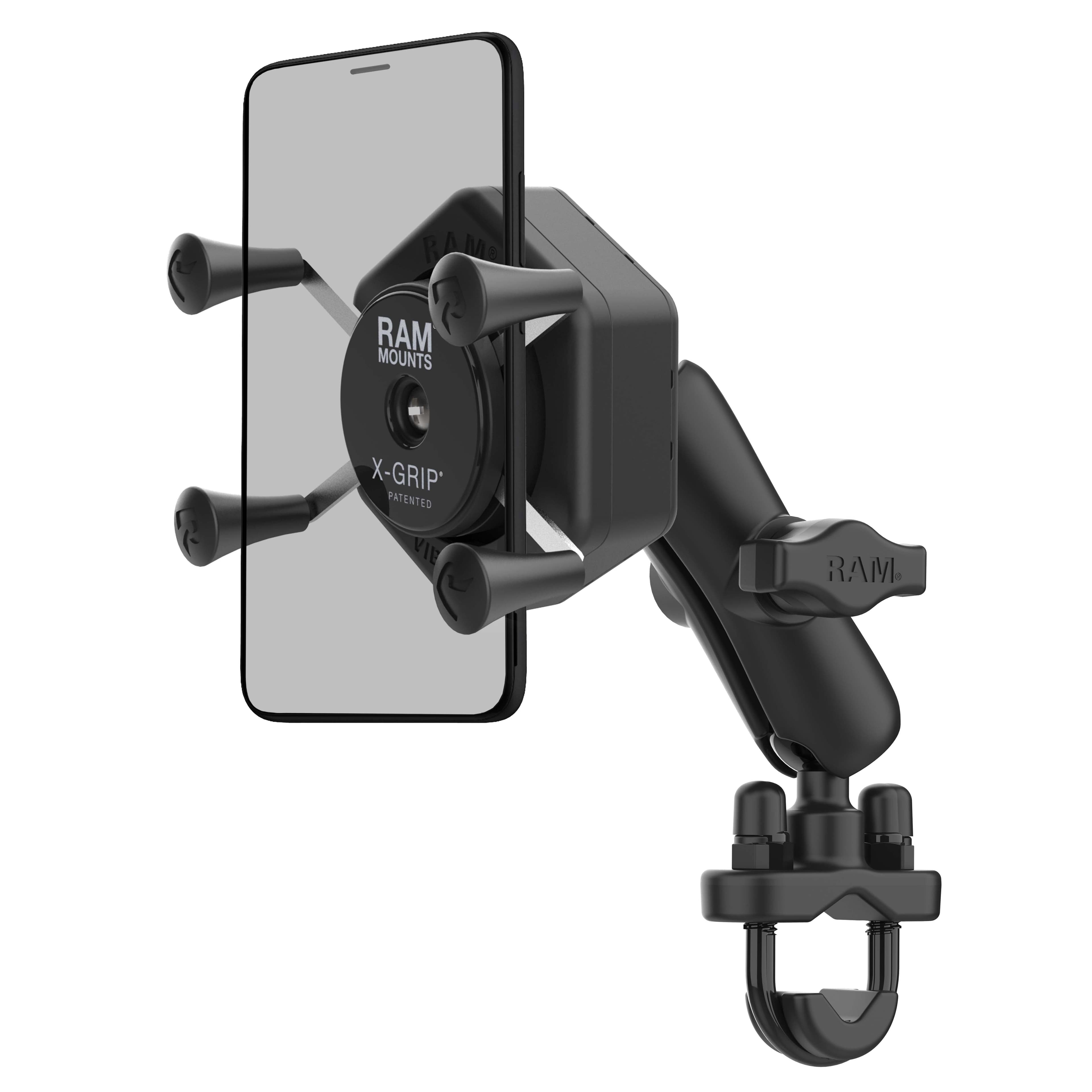 RAM® X-Grip® Phone Mount with Vibe-Safe™ & U-Bolt Base - Medium