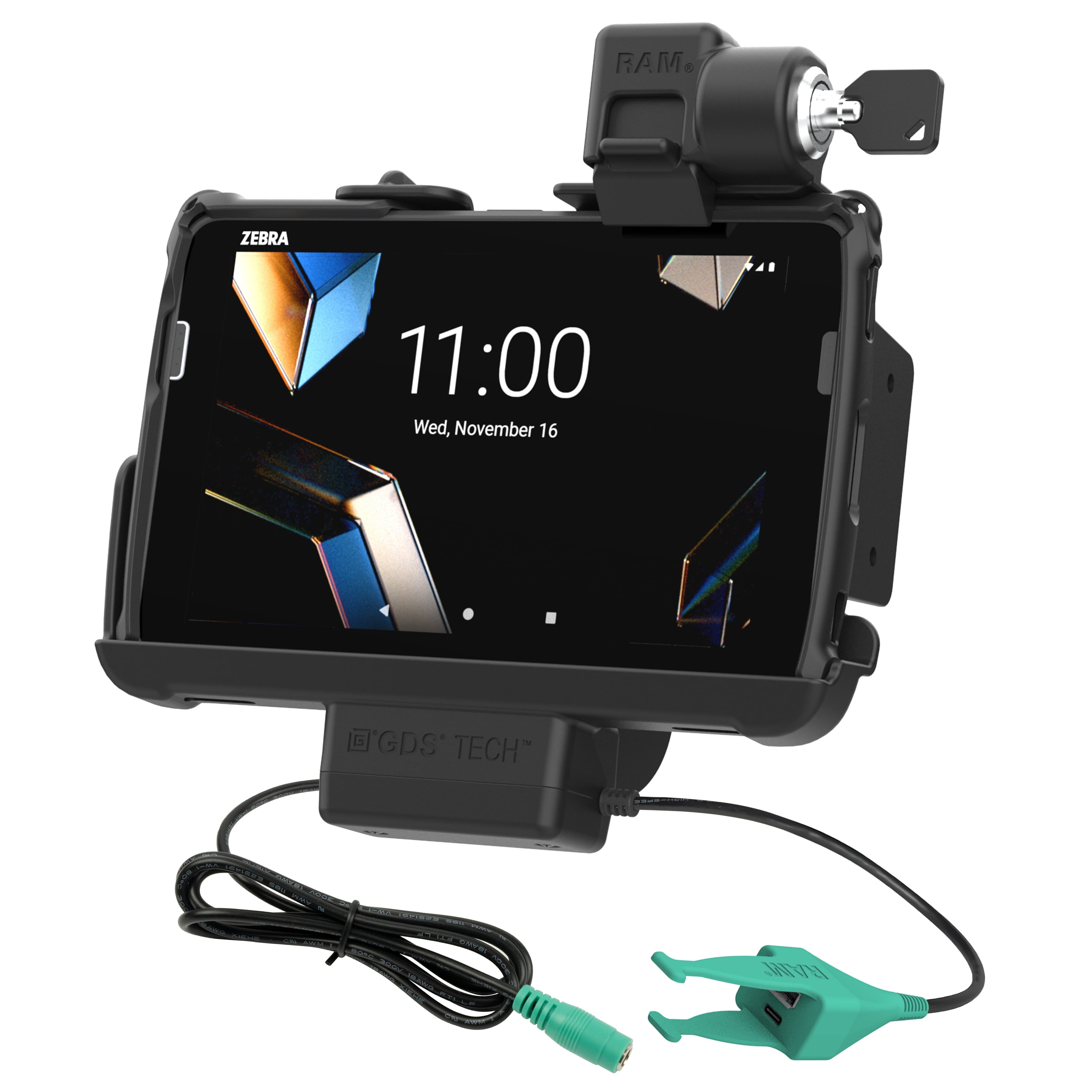 Locking RAM® Tough-Dock™ Power + USB-C & USB-A for Zebra ET401 & ET4x 8"