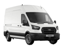A white Ford Transit van.